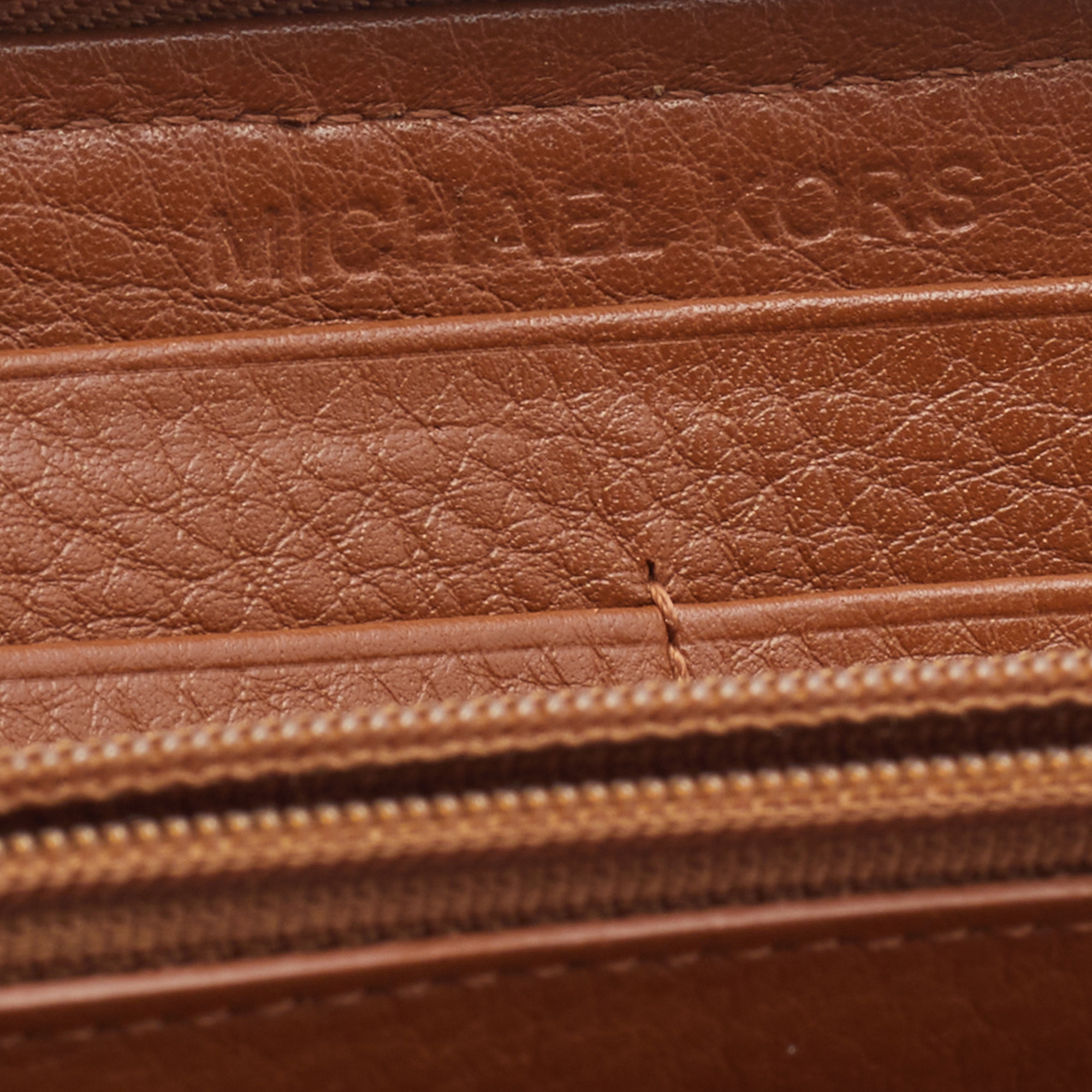 Michael Kors Tan Leather Woven Zip Around Wallet