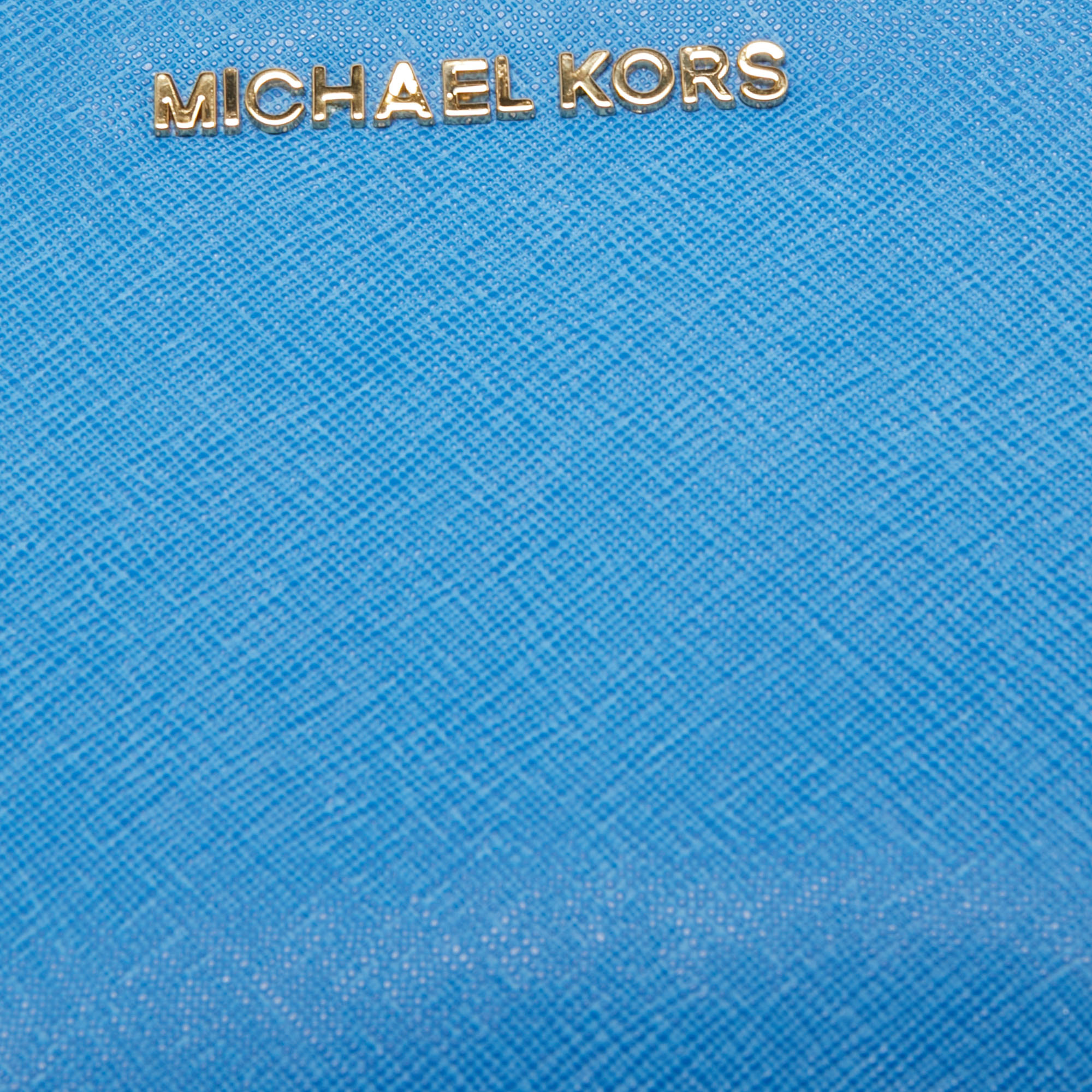 Michael Kors Light Blue Leather Mini Selma Crossbody Bag