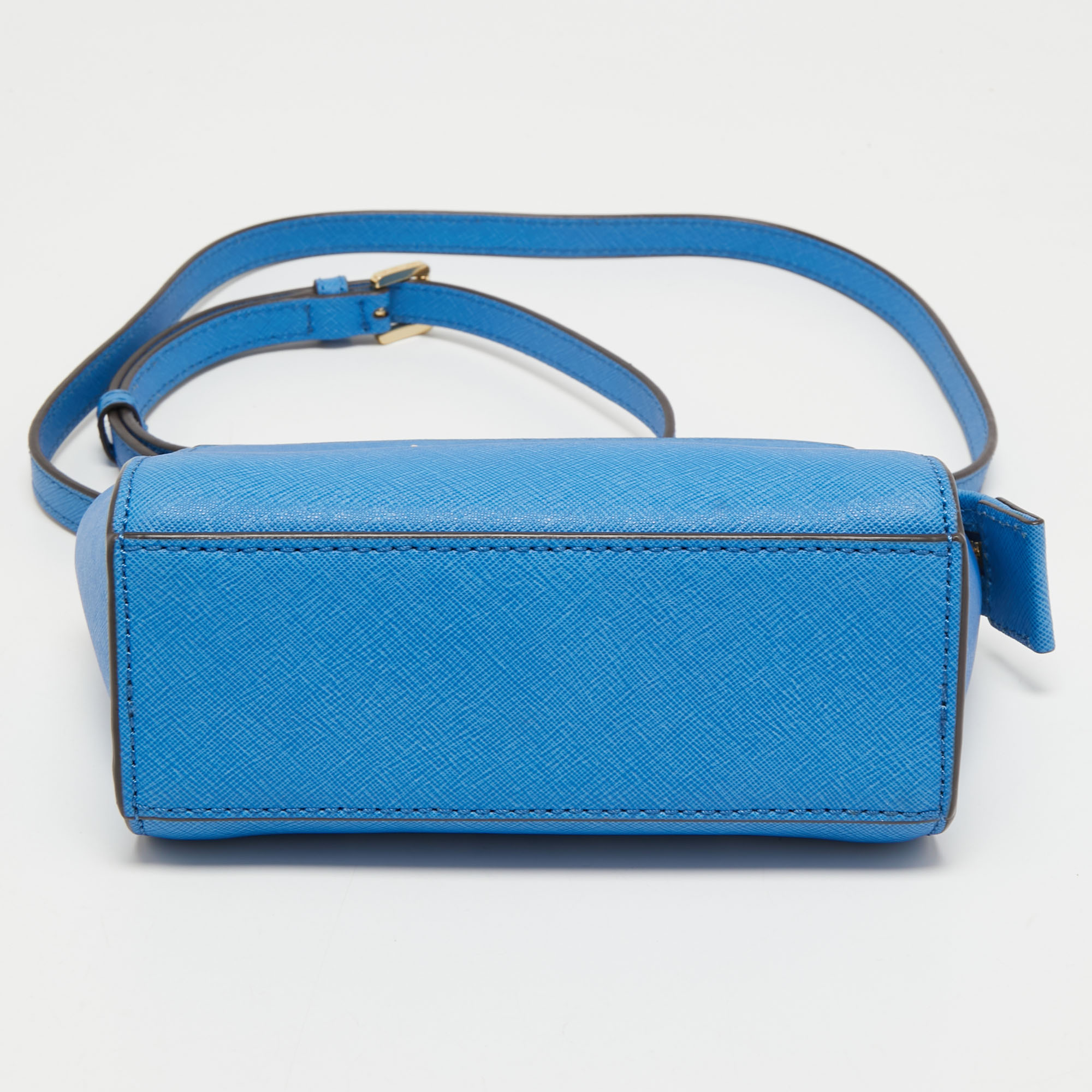Michael Kors Light Blue Leather Mini Selma Crossbody Bag