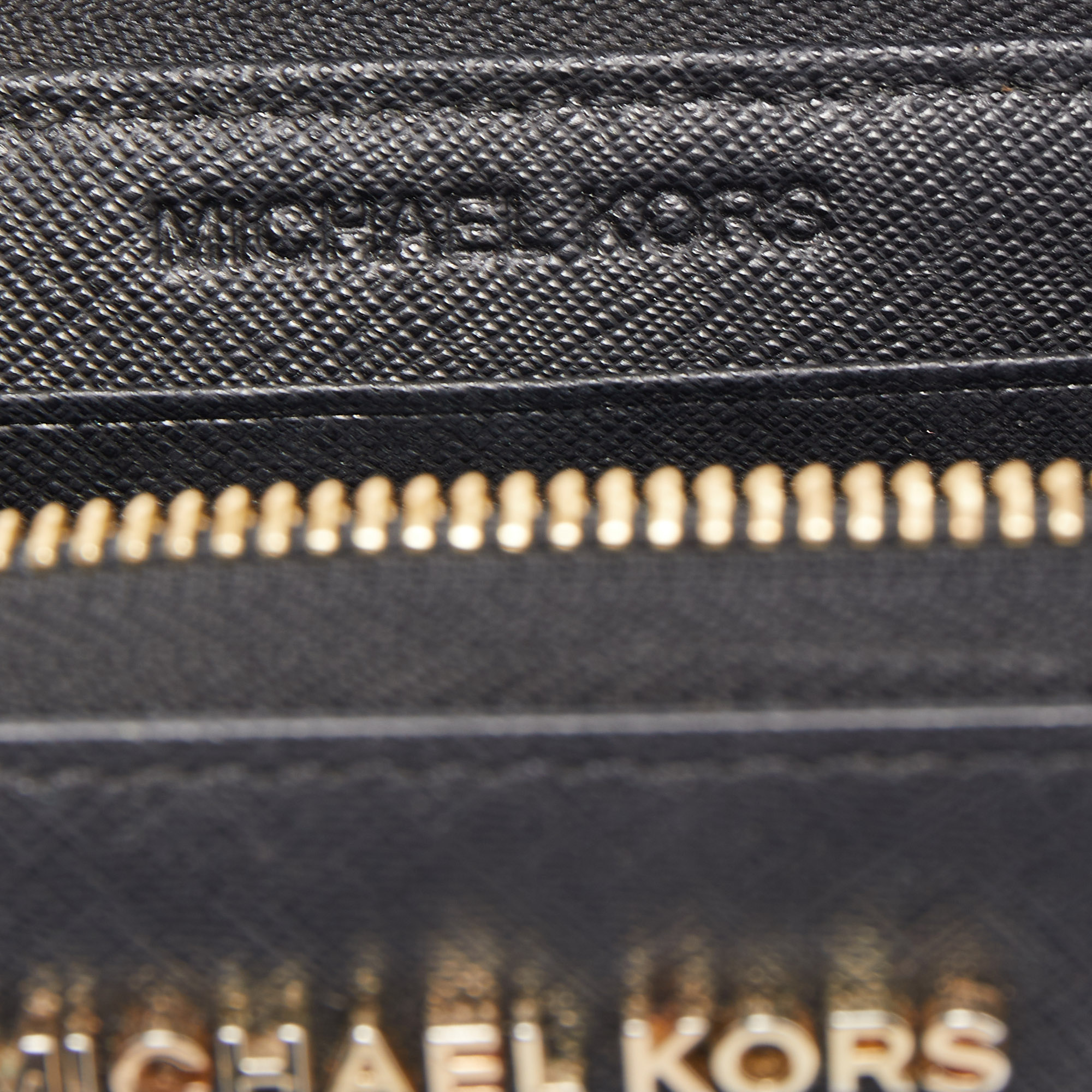 Michael Kors Black Leather Bedford Zip Around Wallet