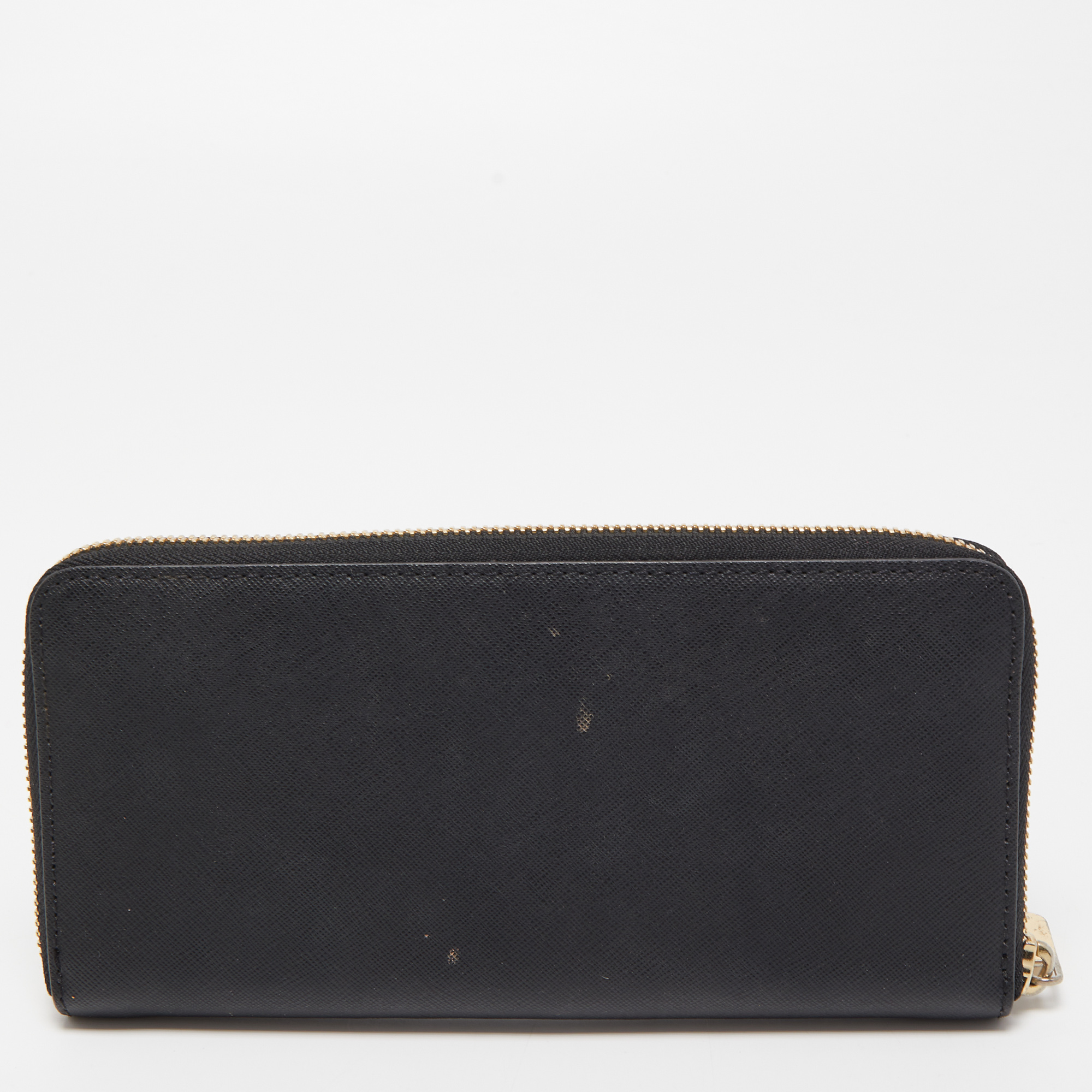 Michael Kors Black Leather Bedford Zip Around Wallet