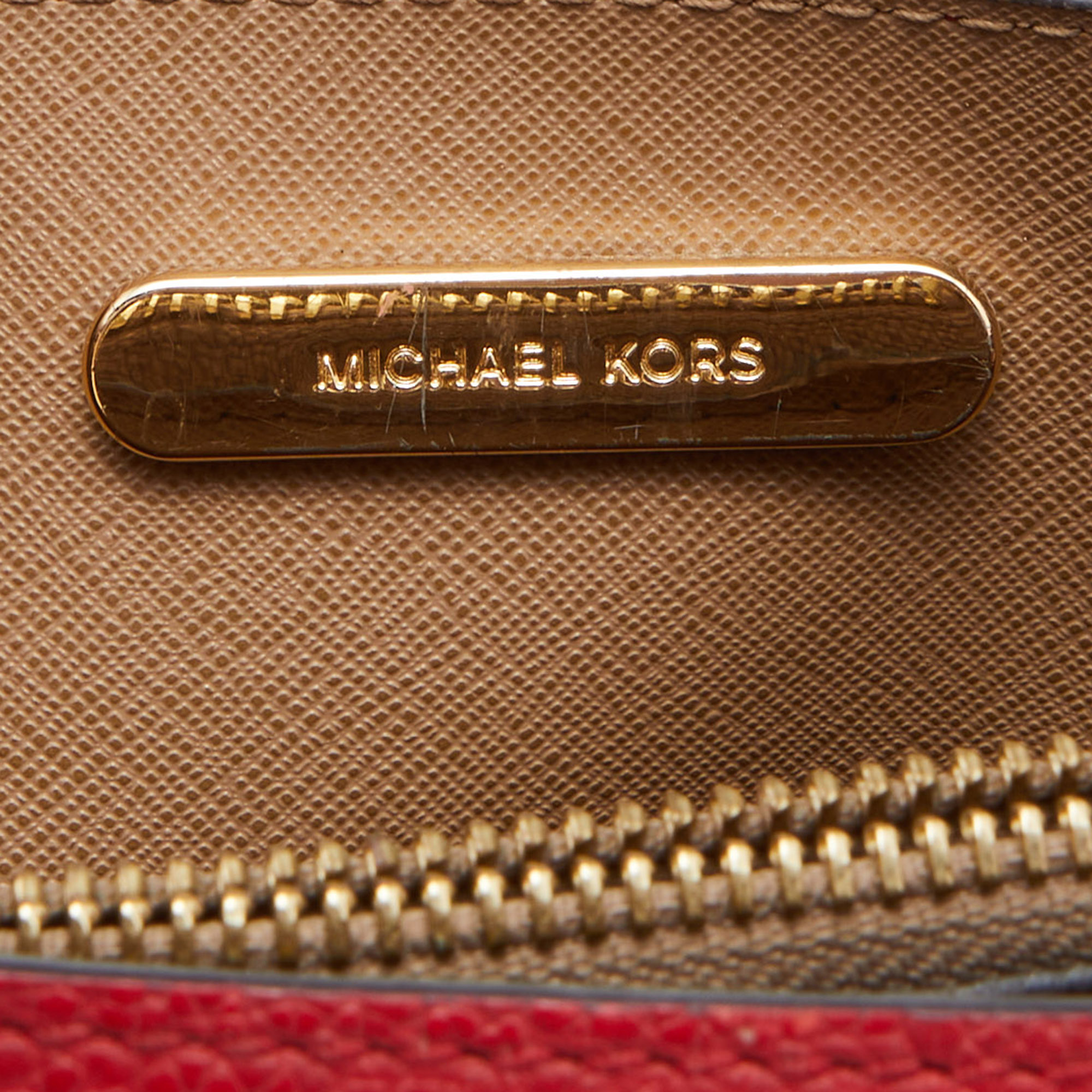Michael Kors Red Leather Mini Mercer Tote