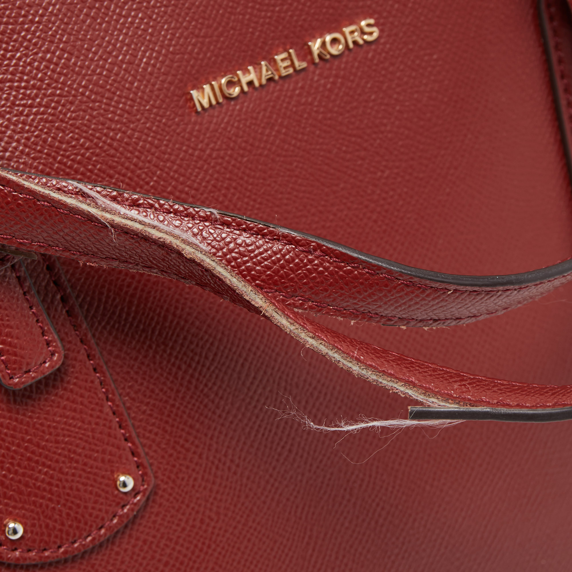 Michael Kors Red Leather Voyager Tote