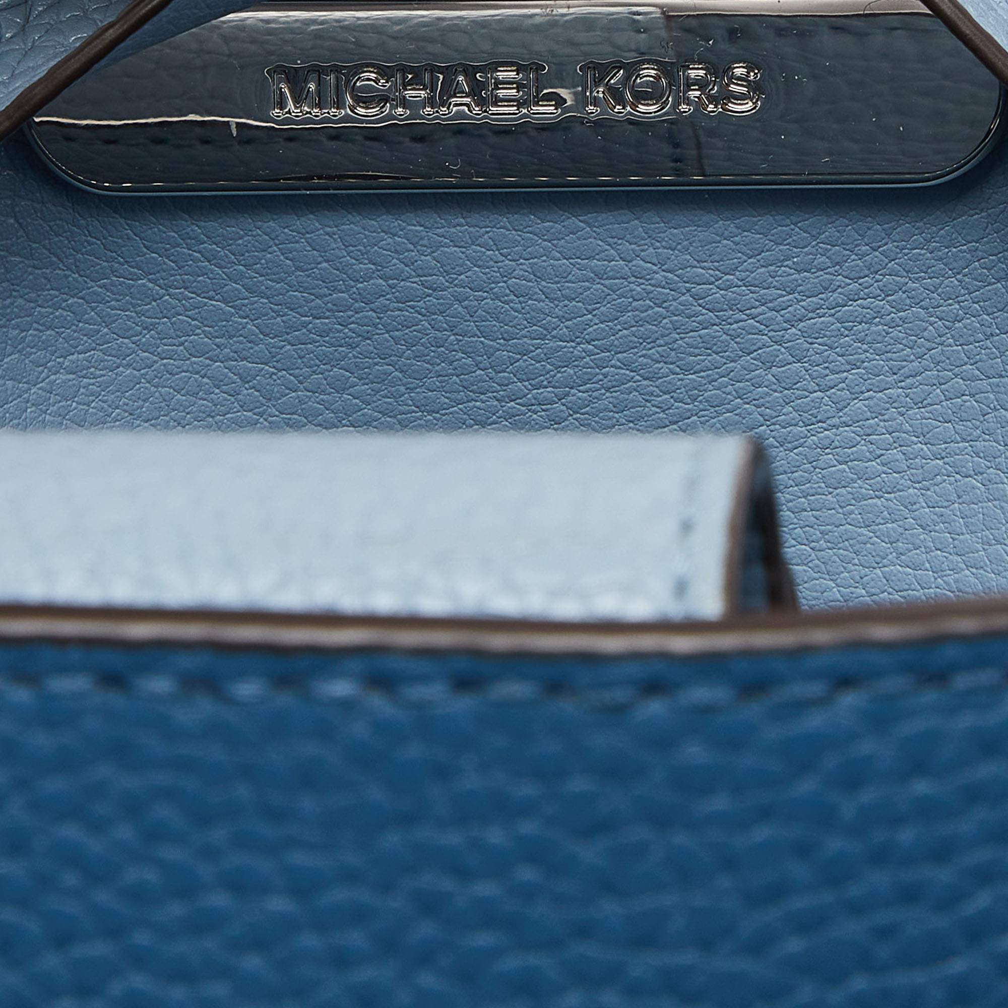 Michael Kors Multi Tone Blue Leather Small Kimberly Satchel