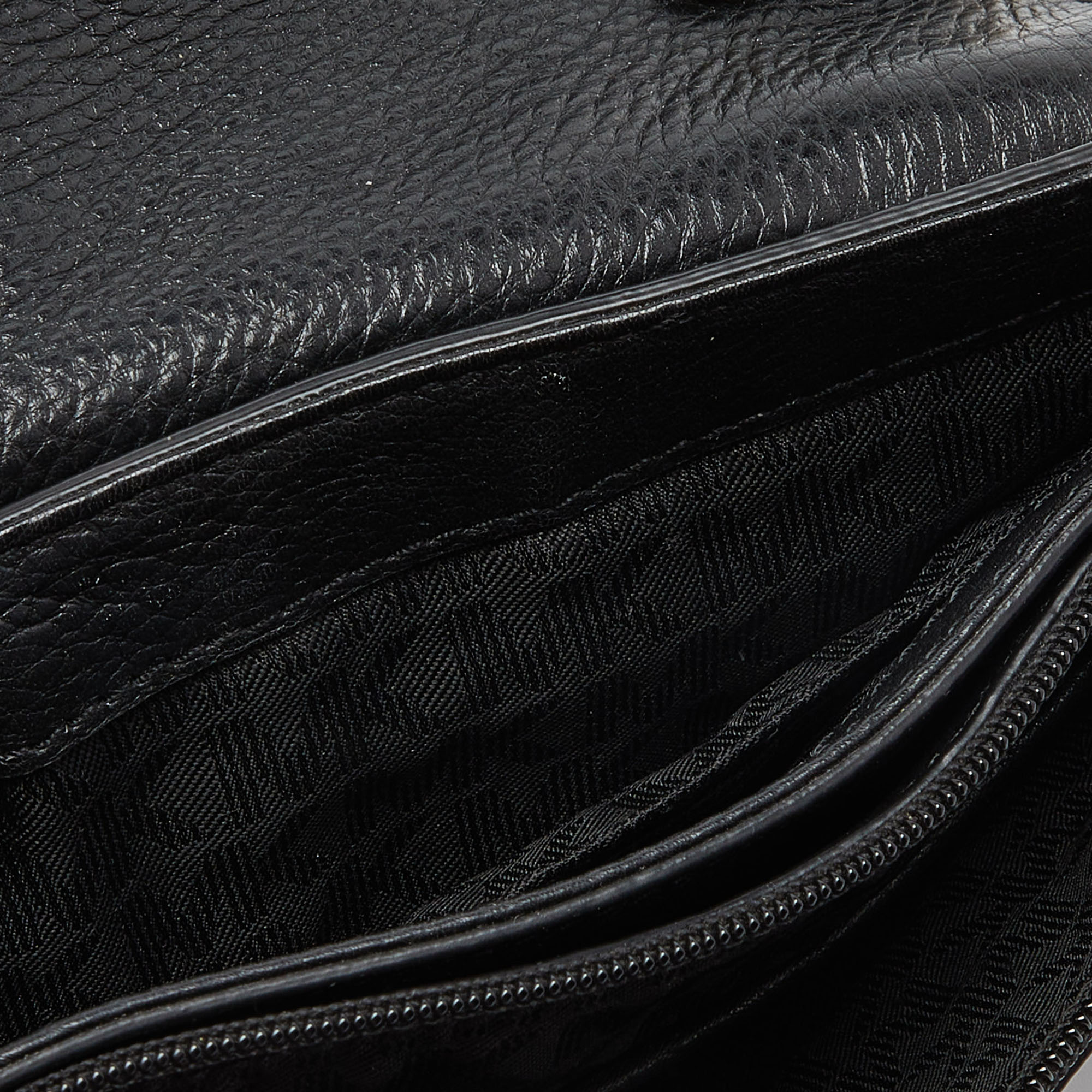 Michael Kors Black Leather Flap Crossbody Bag