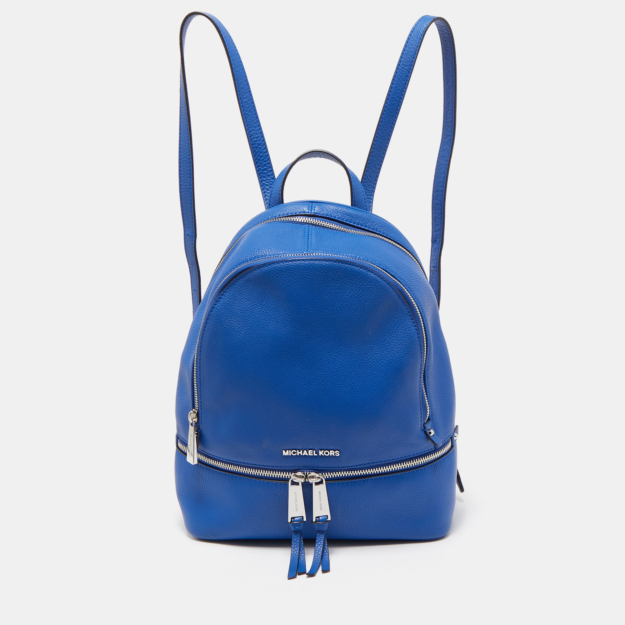 Michael Kors Blue Leather Rhea Backpack