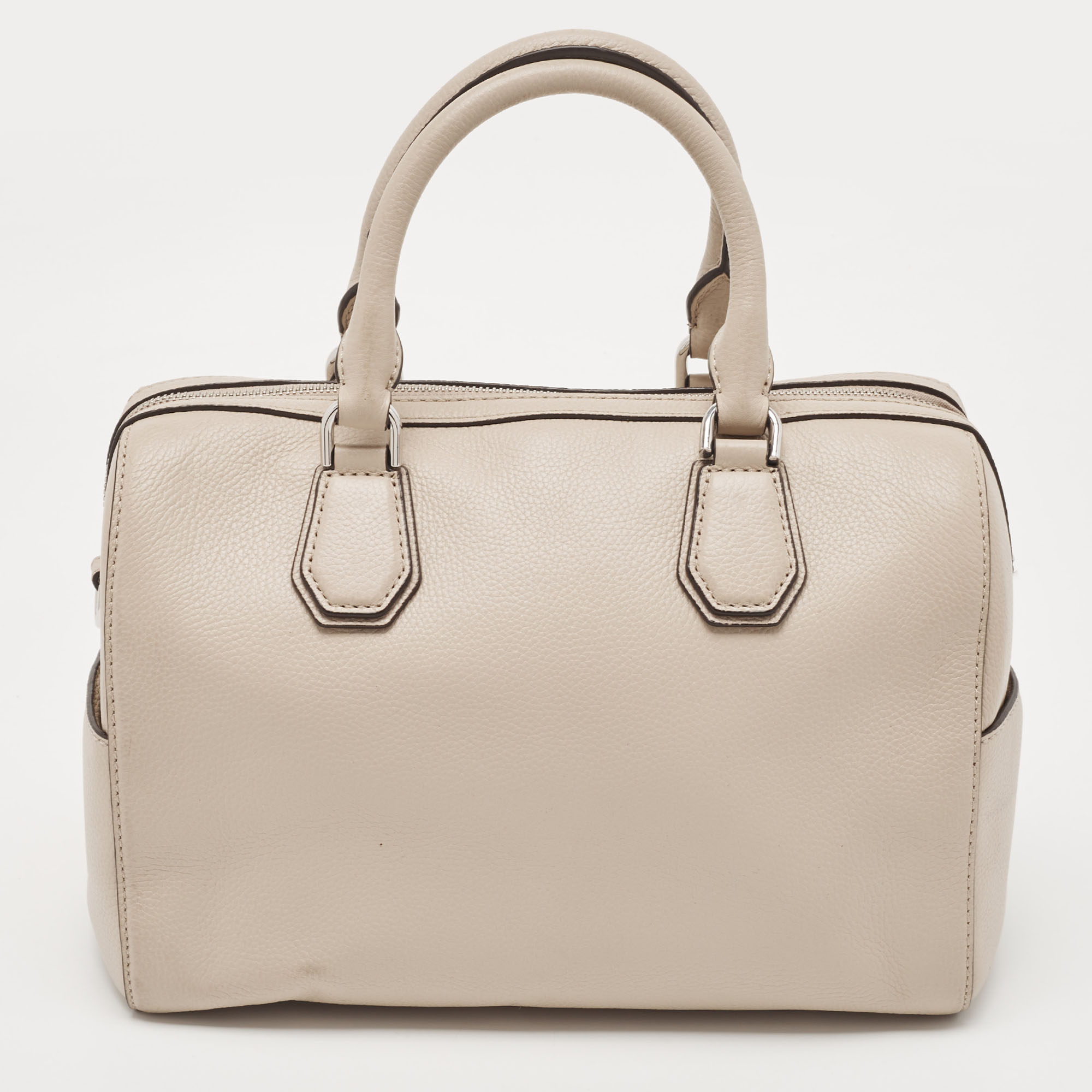 Michael Kors Grey Mercer Medium Leather Duffel Bag