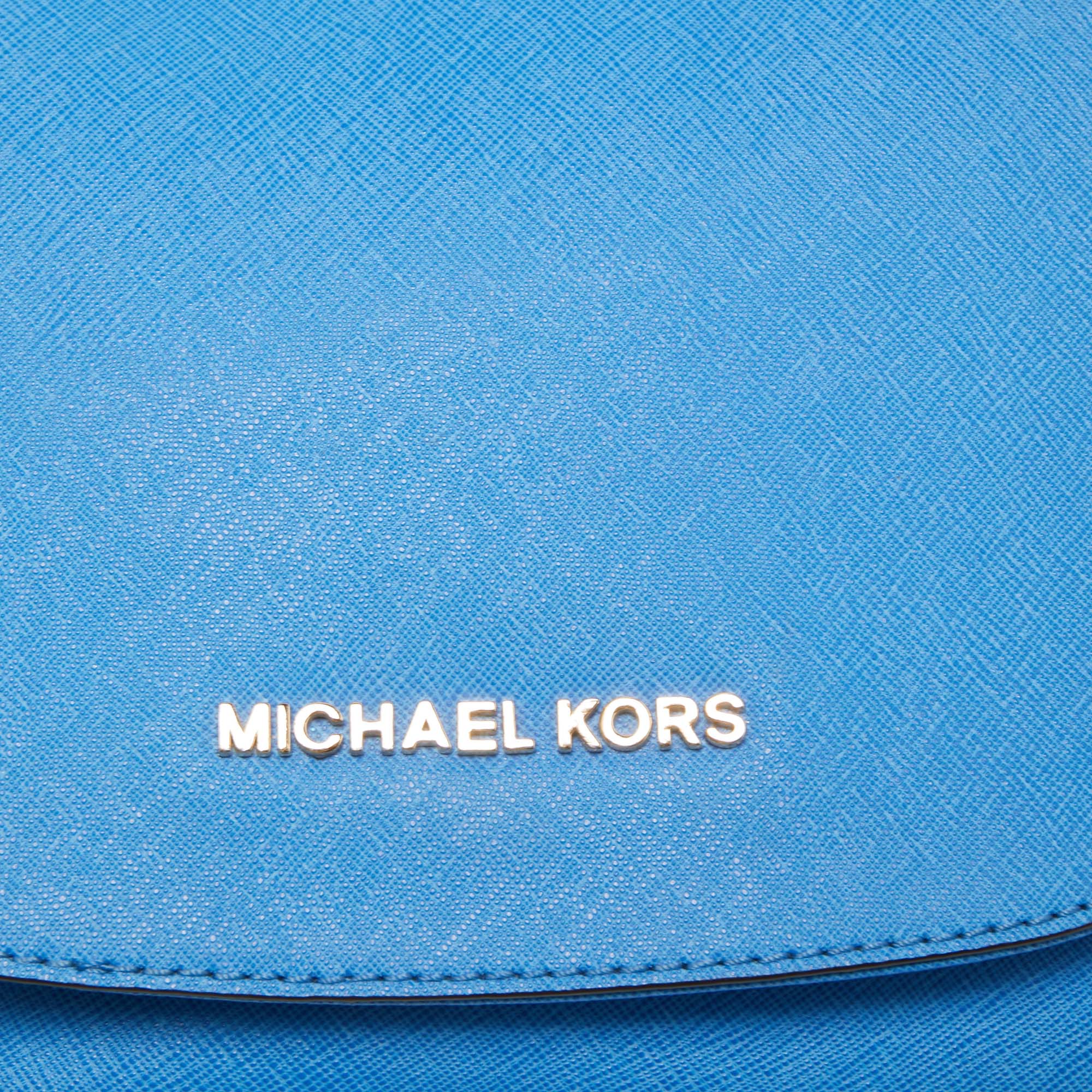 Michael Kors Blue Leather Hamilton Crossbody Bag