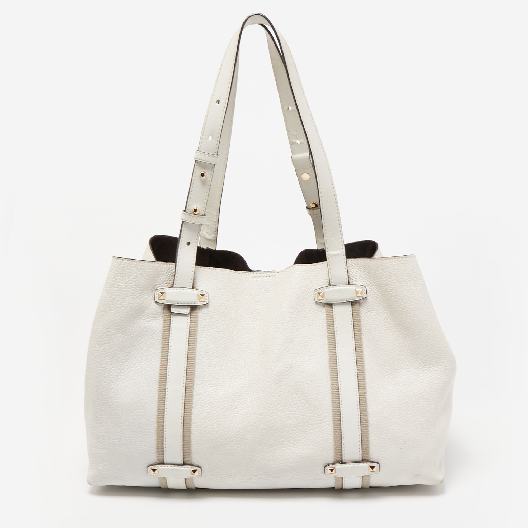 Michael Kors Off White Leather Travel Tote