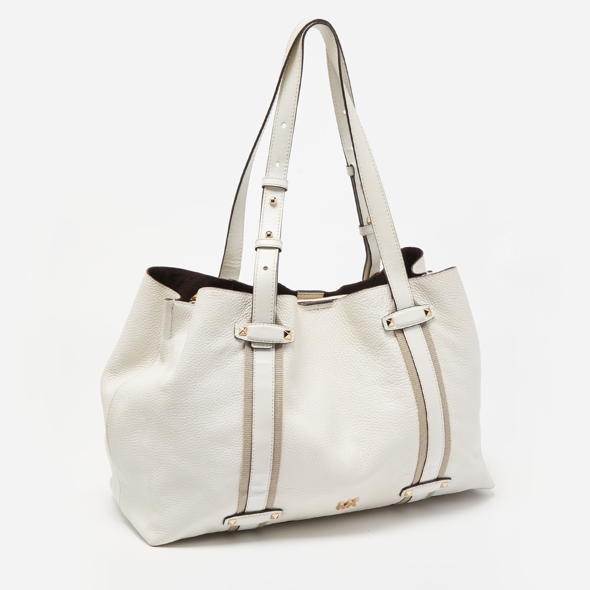 Michael Kors Off White Leather Travel Tote