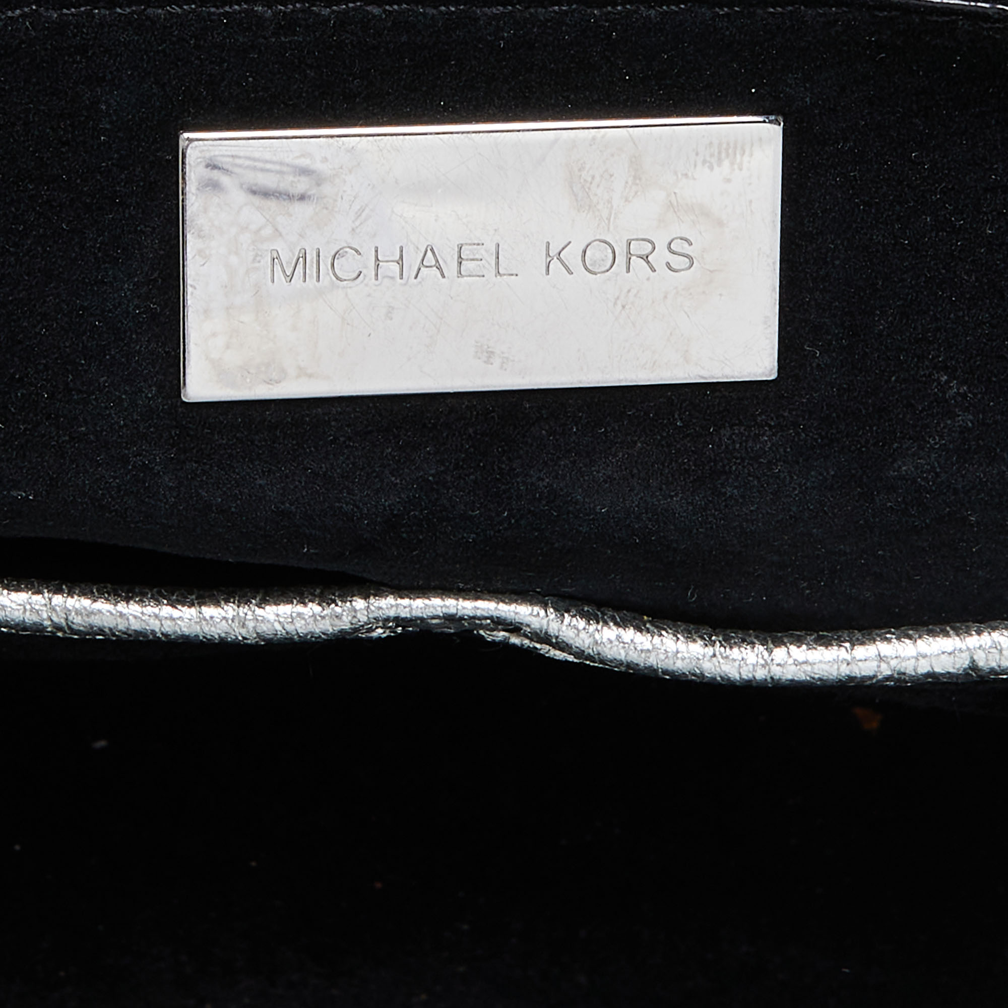 Michael Kors Metallic Silver Leather Large Miranda Tote