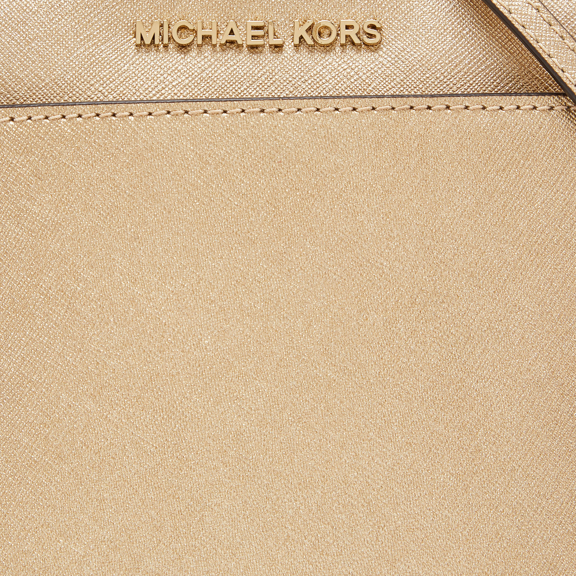MICHAEL Michael Kors Gold Leather Emmy Crossbody Bag