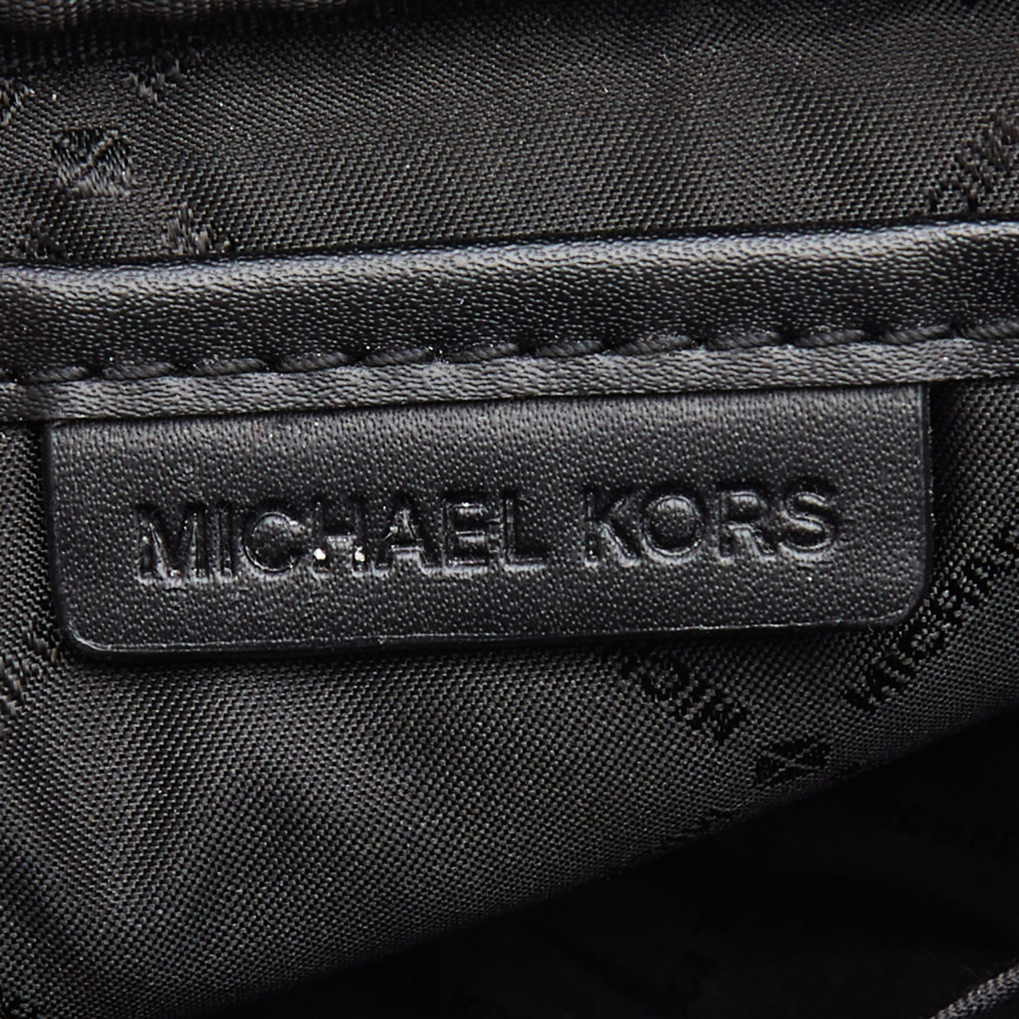 Michael Kors Black Logo Embossed Leather Fulton Sport Crossbody Bag