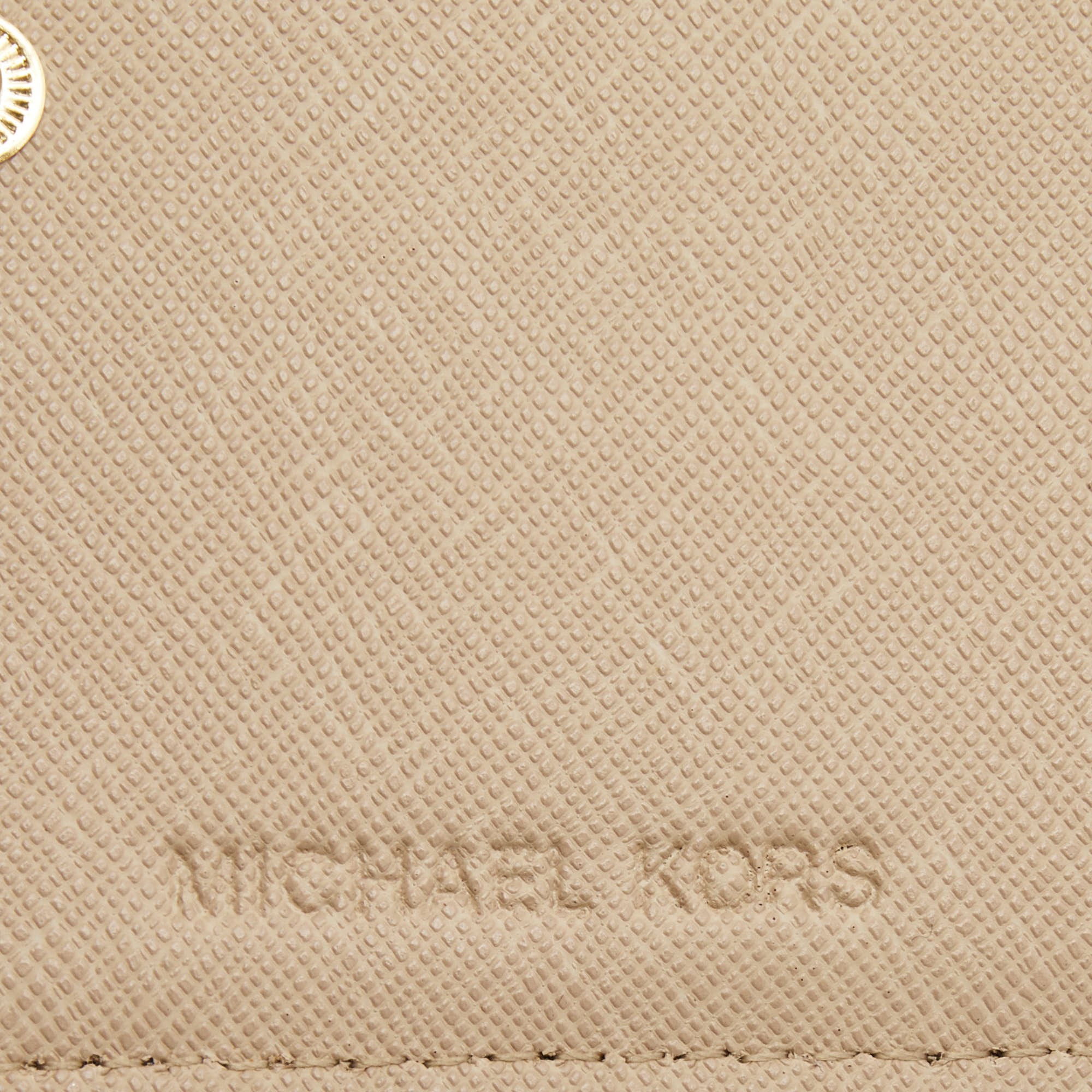 Michael Kors Beige Leather Bifold Card Holder