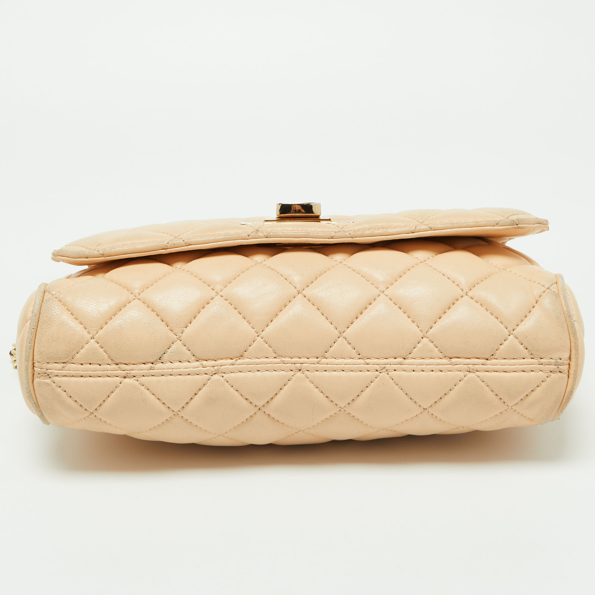 MICHAEL Michael Kors Beige Quilted Leather Sloan Studded Chain Shoulder Bag