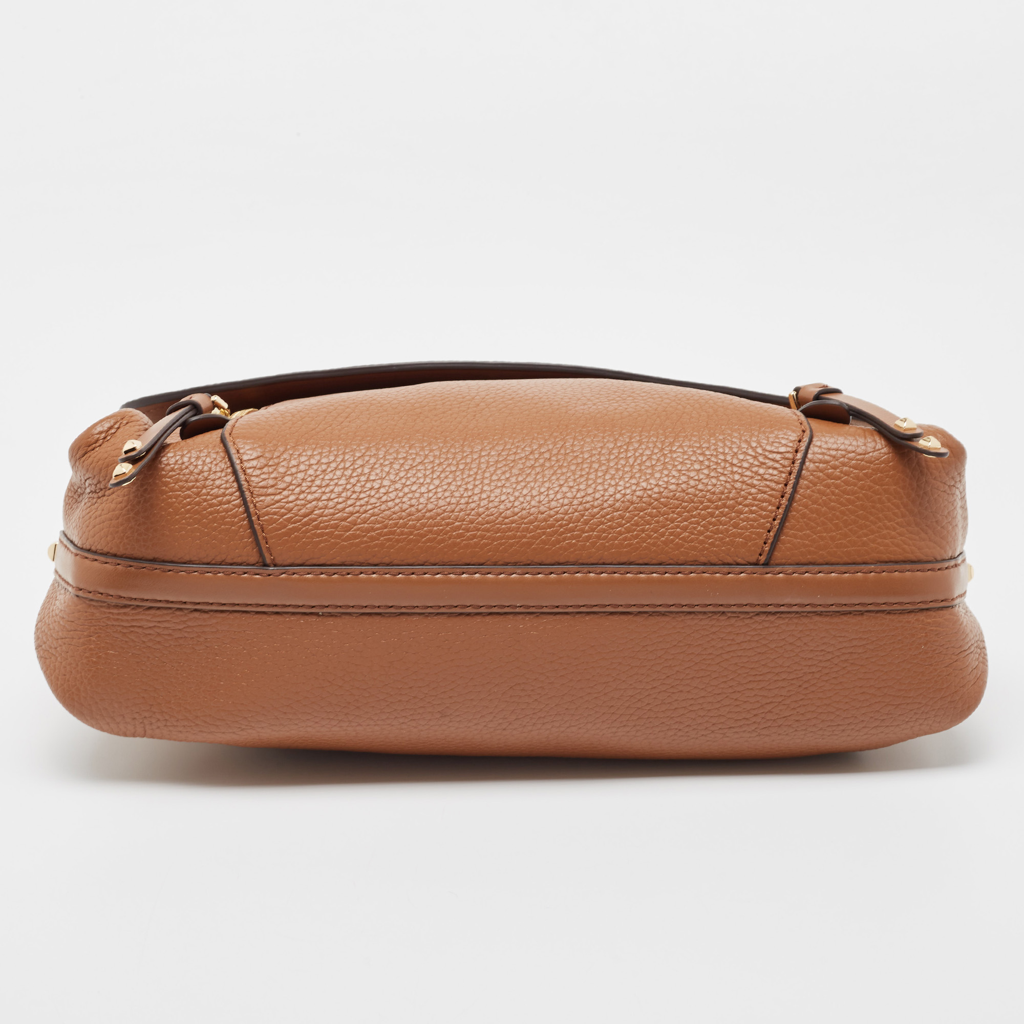 Michael Kors Brown Leather Medium Brooklyn Top Handle Bag