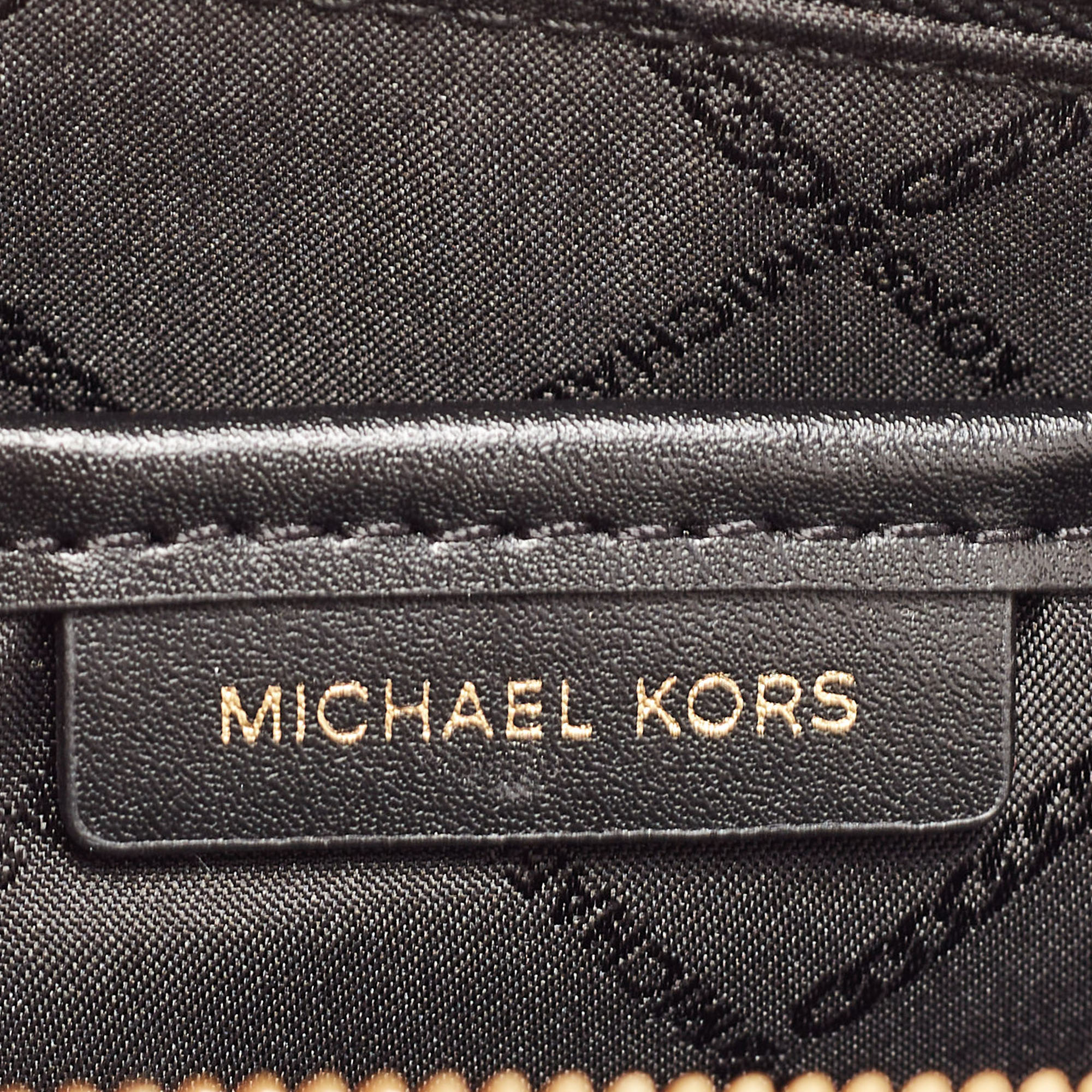 Michael Kors Black Leather Jet Set Zip Chain Crossbody Bag