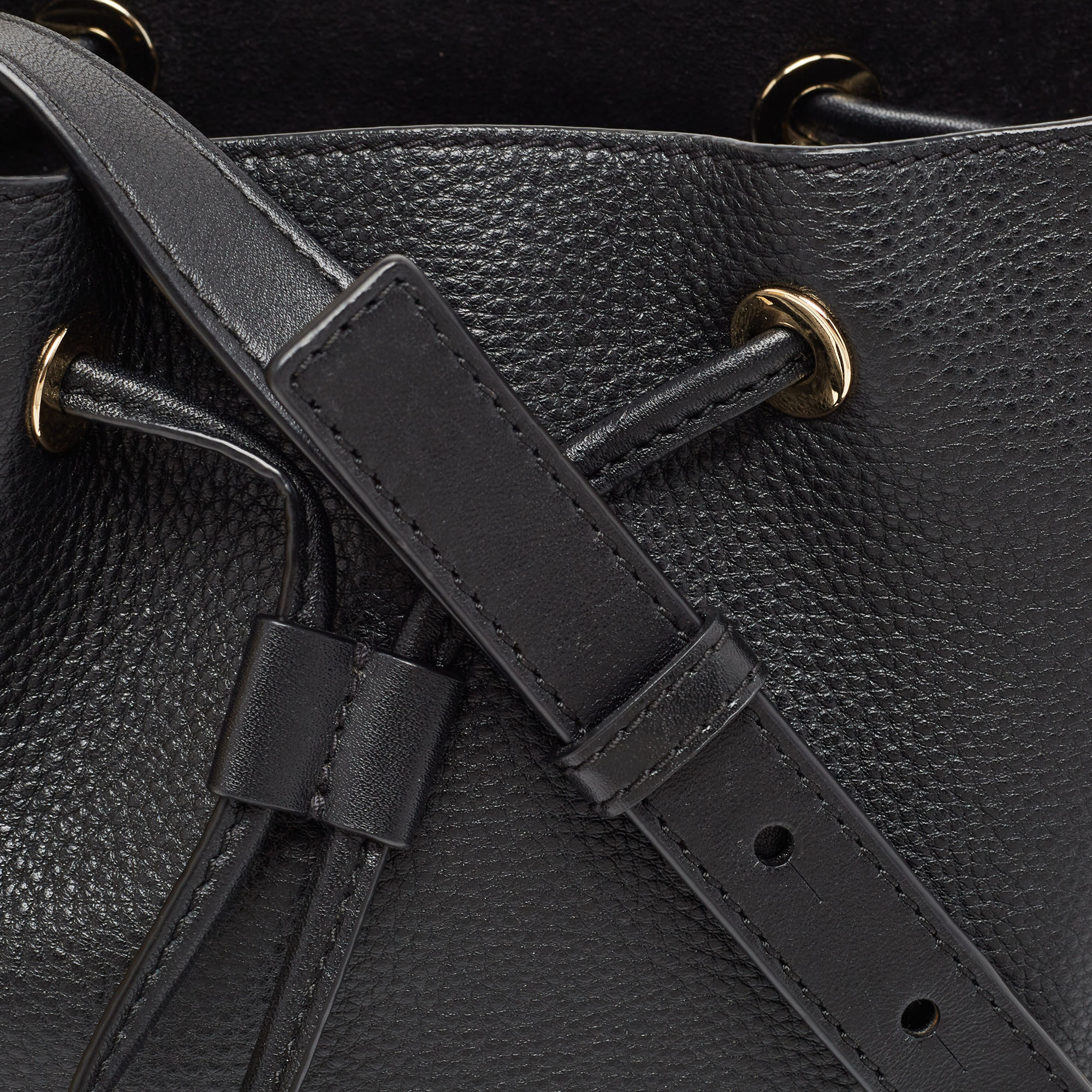 Michael Kors Black Leather Nicole Bucket Bag