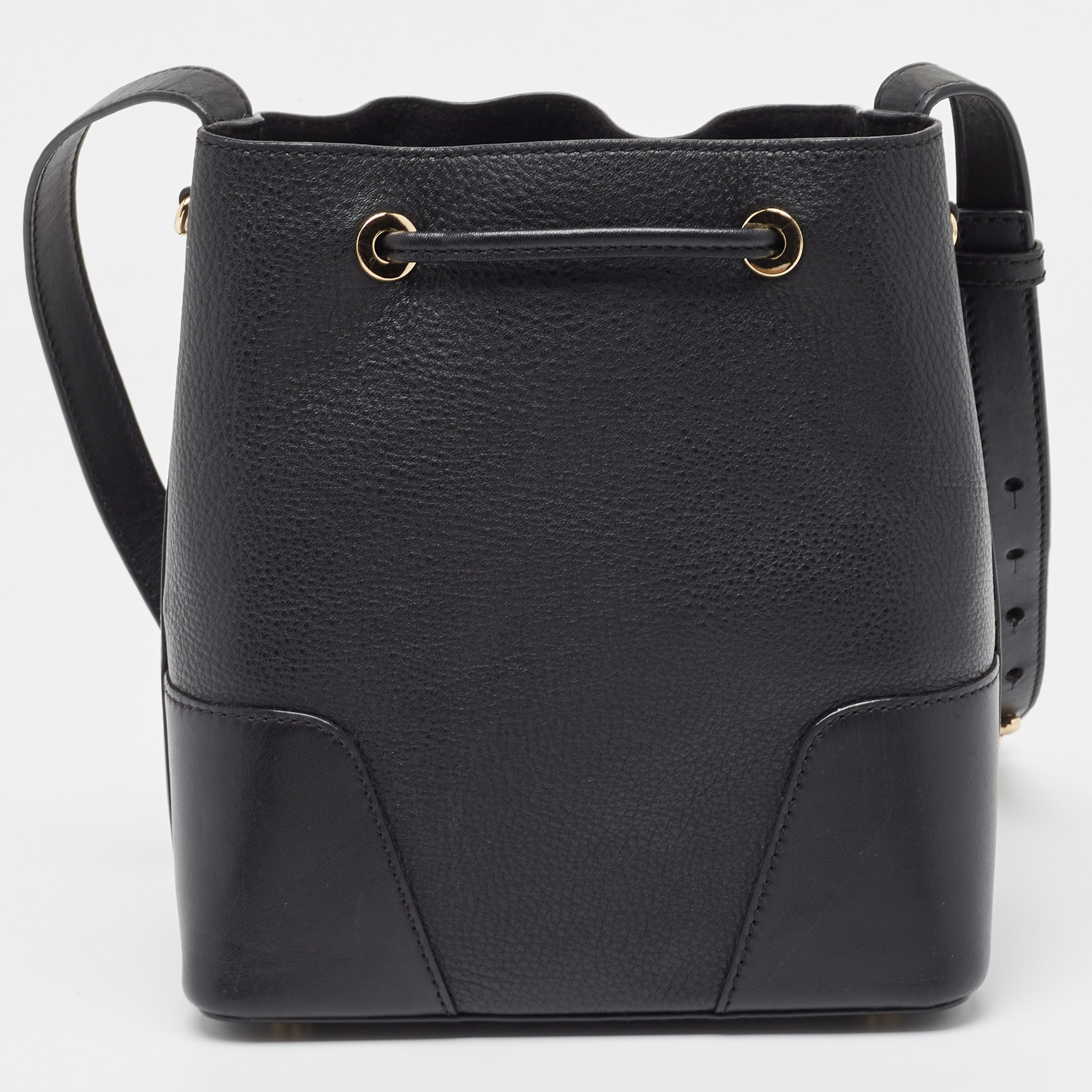 Michael Kors Black Leather Nicole Bucket Bag