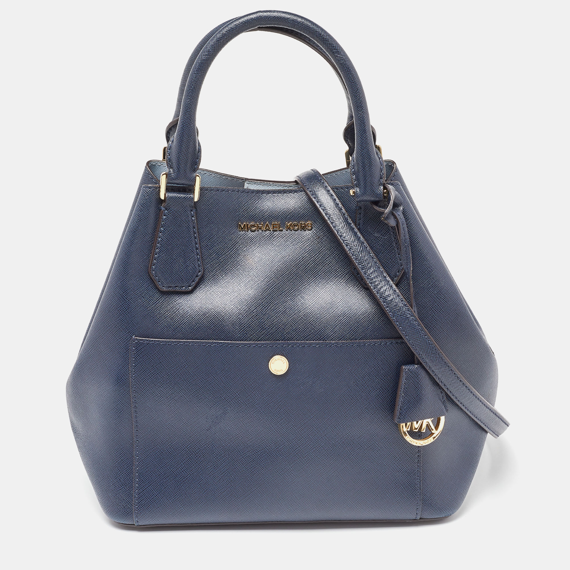 Michael kors blue leather greenwich tote