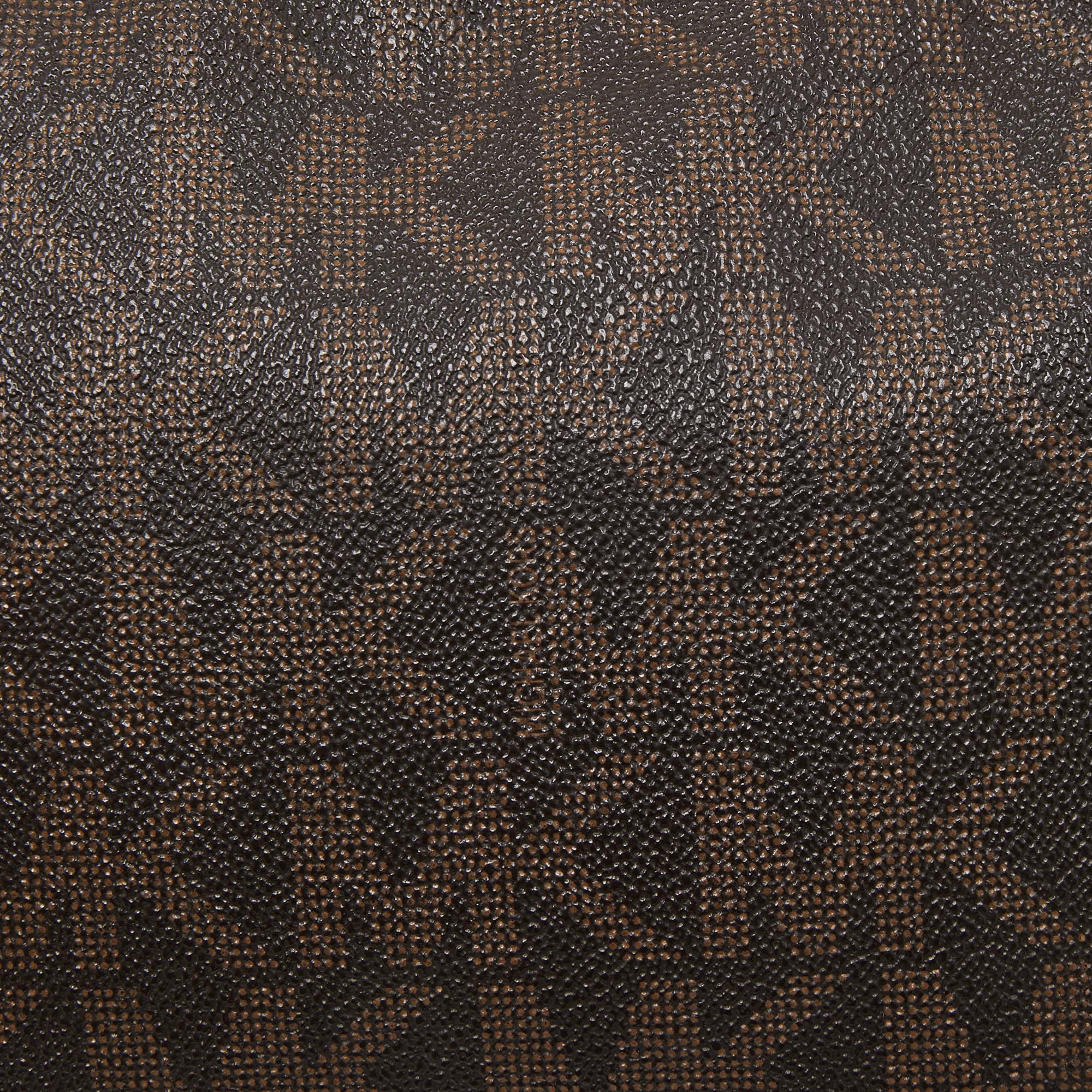 Michael Kors Dark Brown Signature Coated Canvas And Leather Zip Crossbody Bag