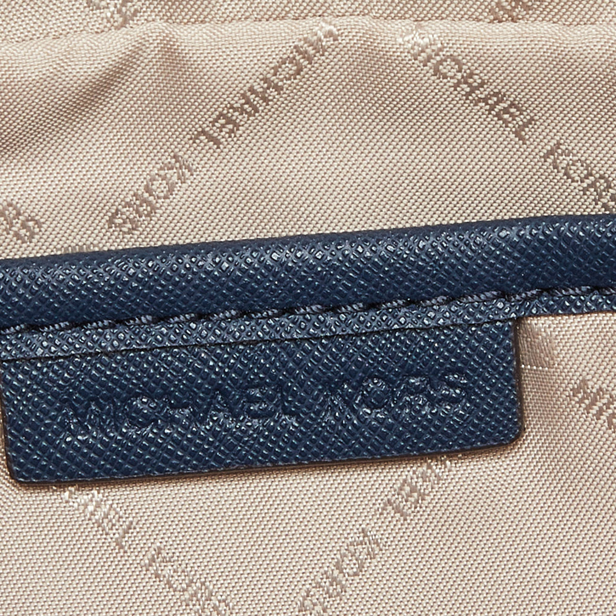 Michael Kors Blue Leather Sandrine Stud Crossbody Bag