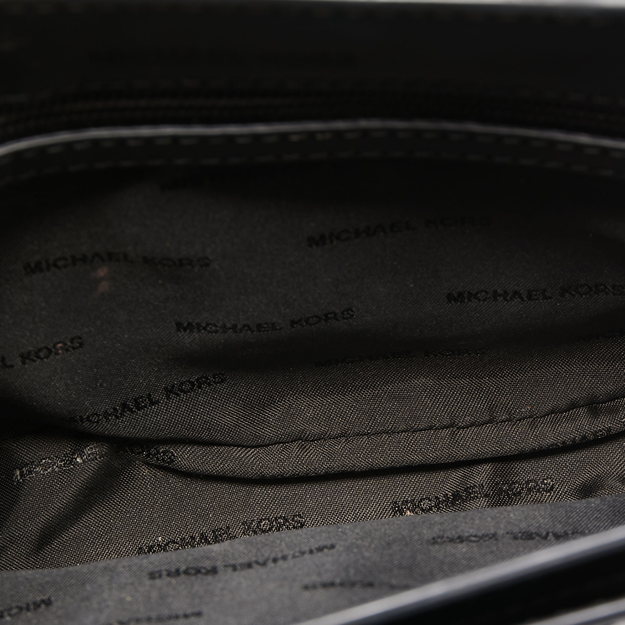 Michael Kors Gold/Black Python Embossed And Leather Sloan Shoulder Bag