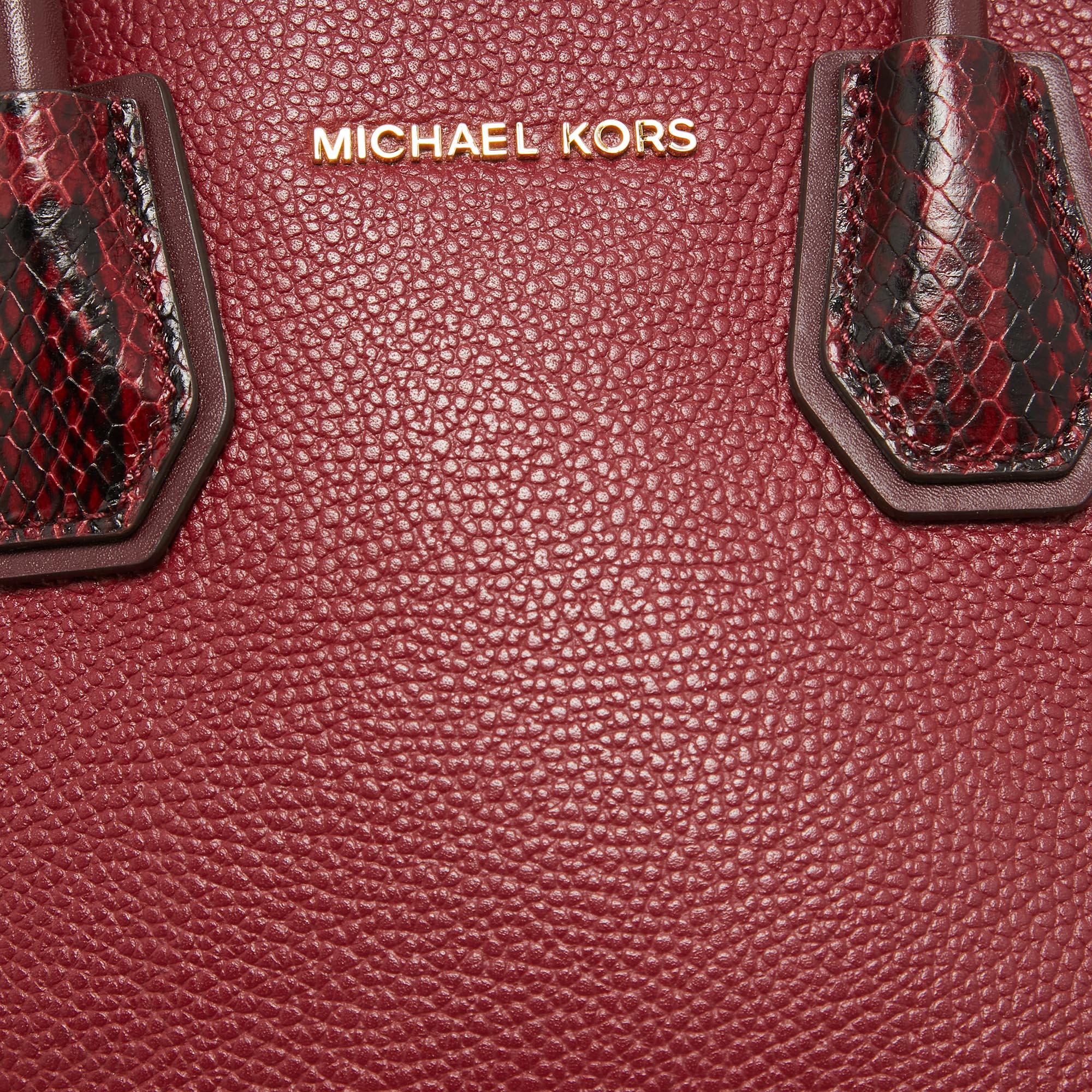 Michael Kors Red/Burgundy Leather Small Mercer Tote