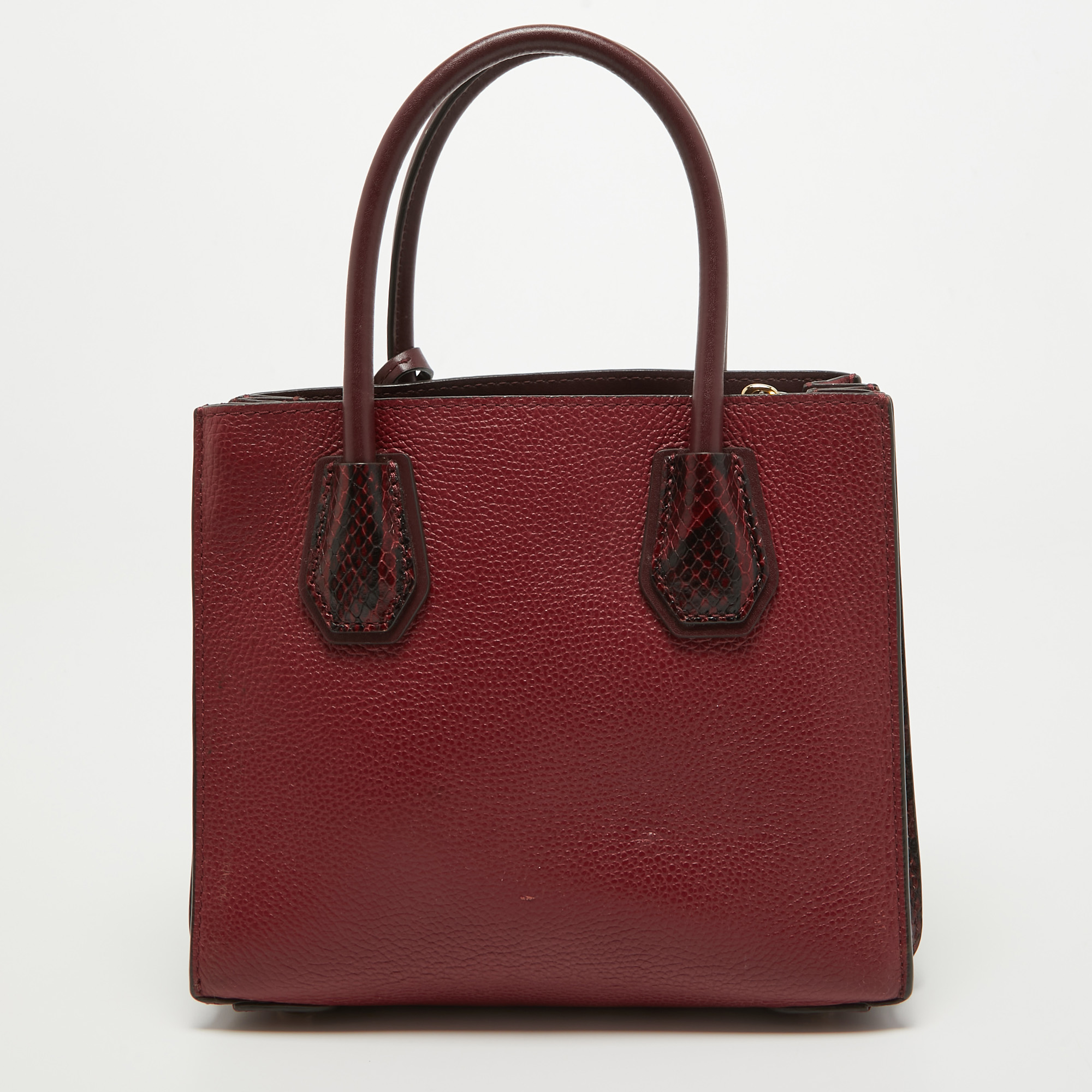 Michael Kors Red/Burgundy Leather Small Mercer Tote