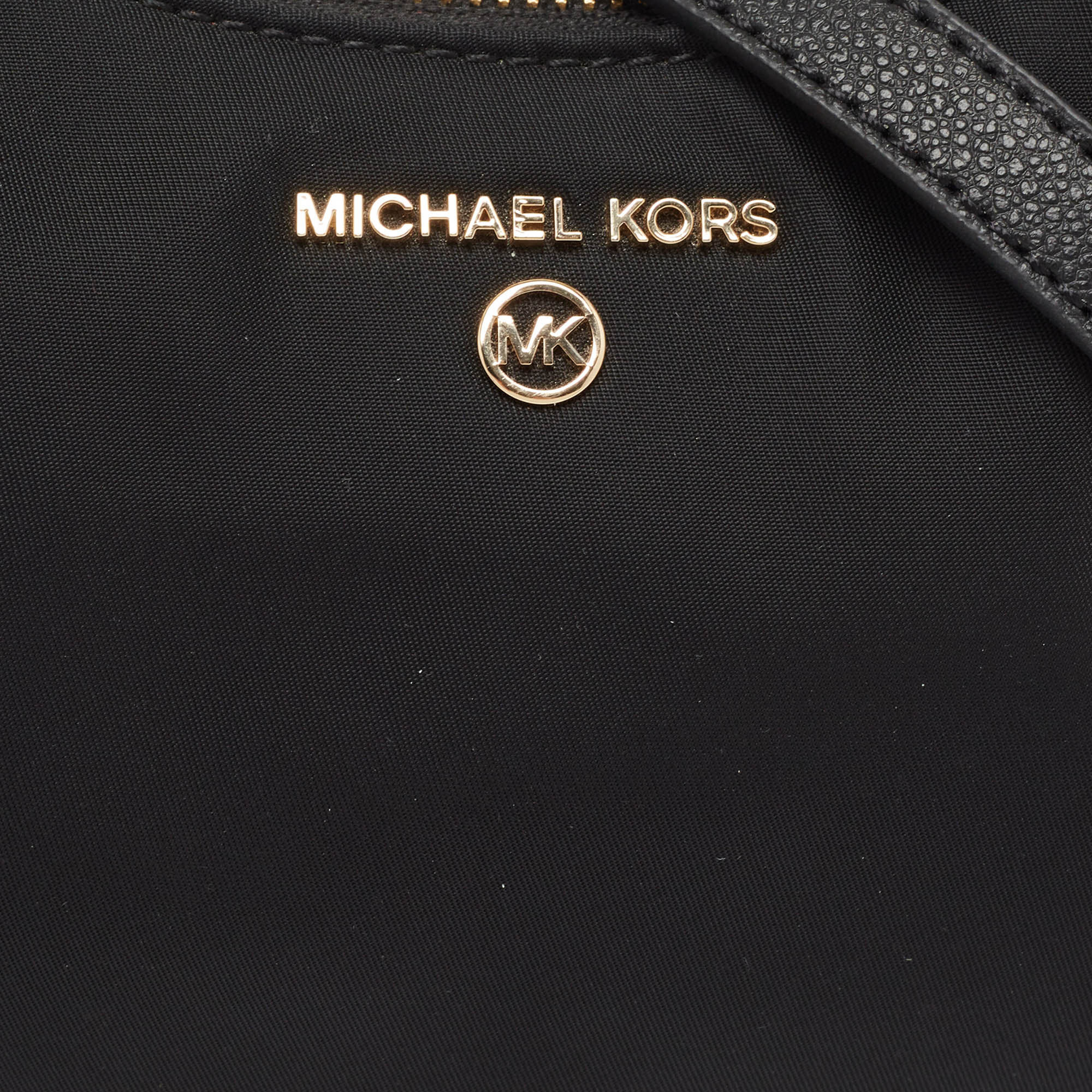 Michael Kors Black Nylon And Leather Chain Jet Set Crossbody Bag