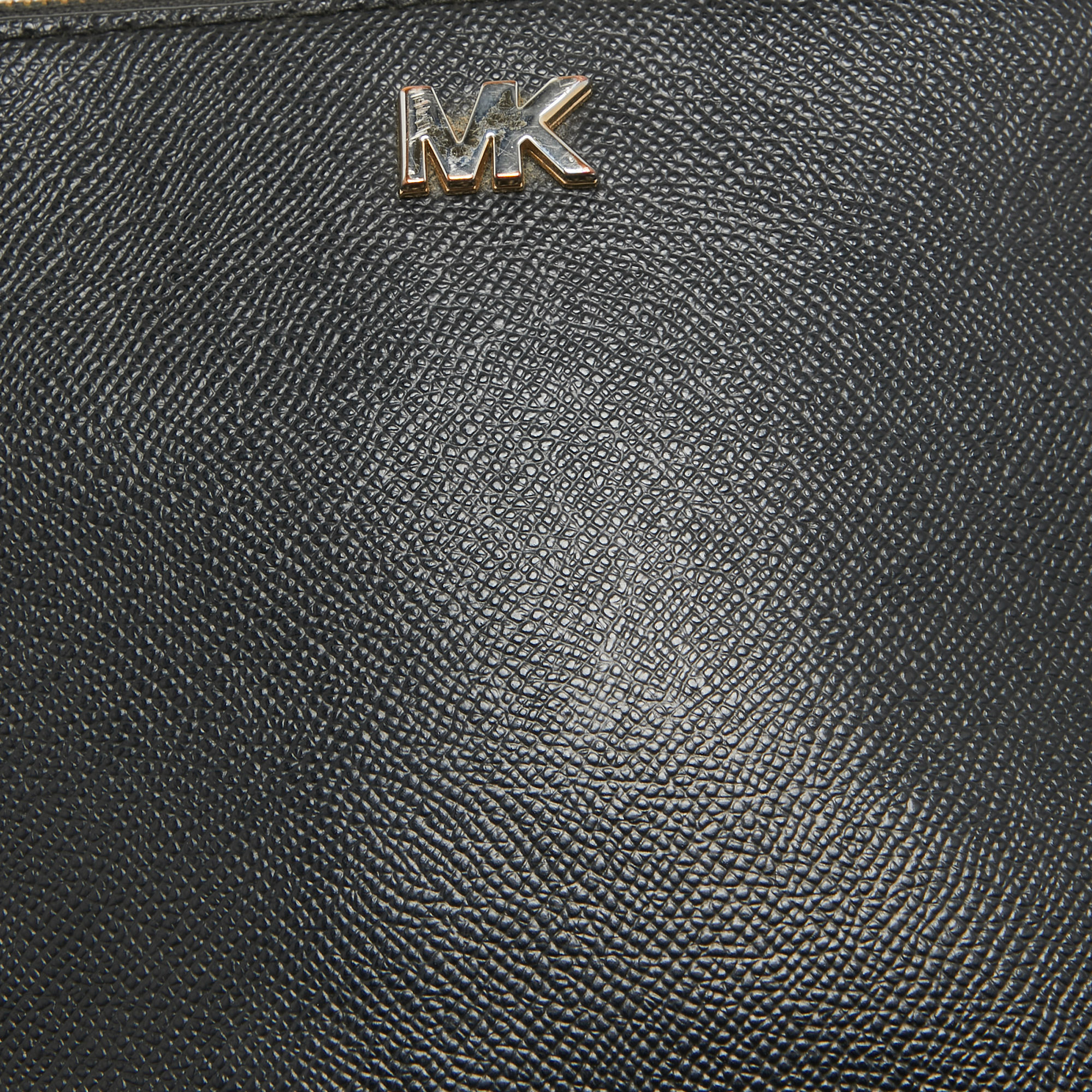 Michael Kors Black Leather Dome Crossbody Bag