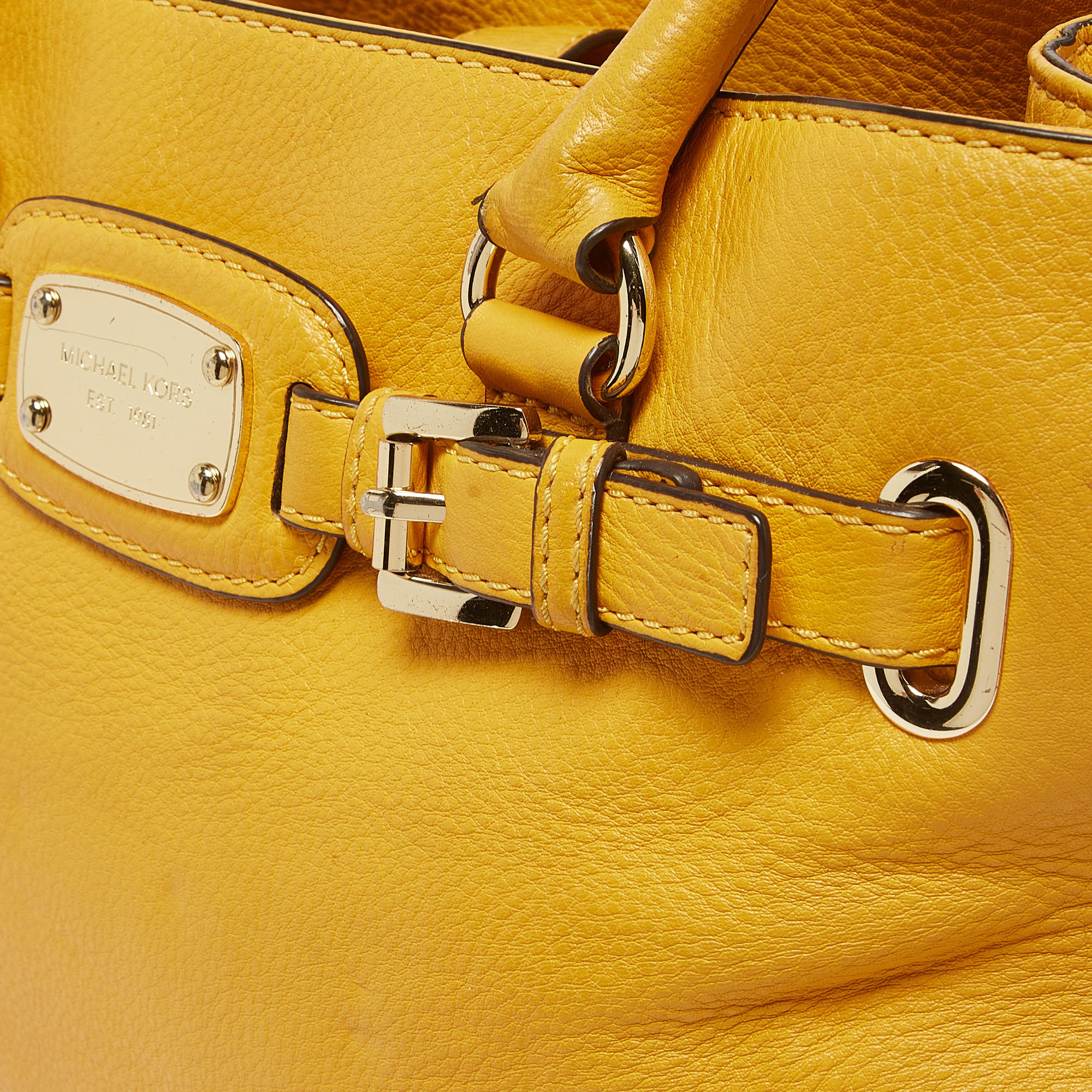 Michael Kors Mustard Leather East/West Hamilton Tote