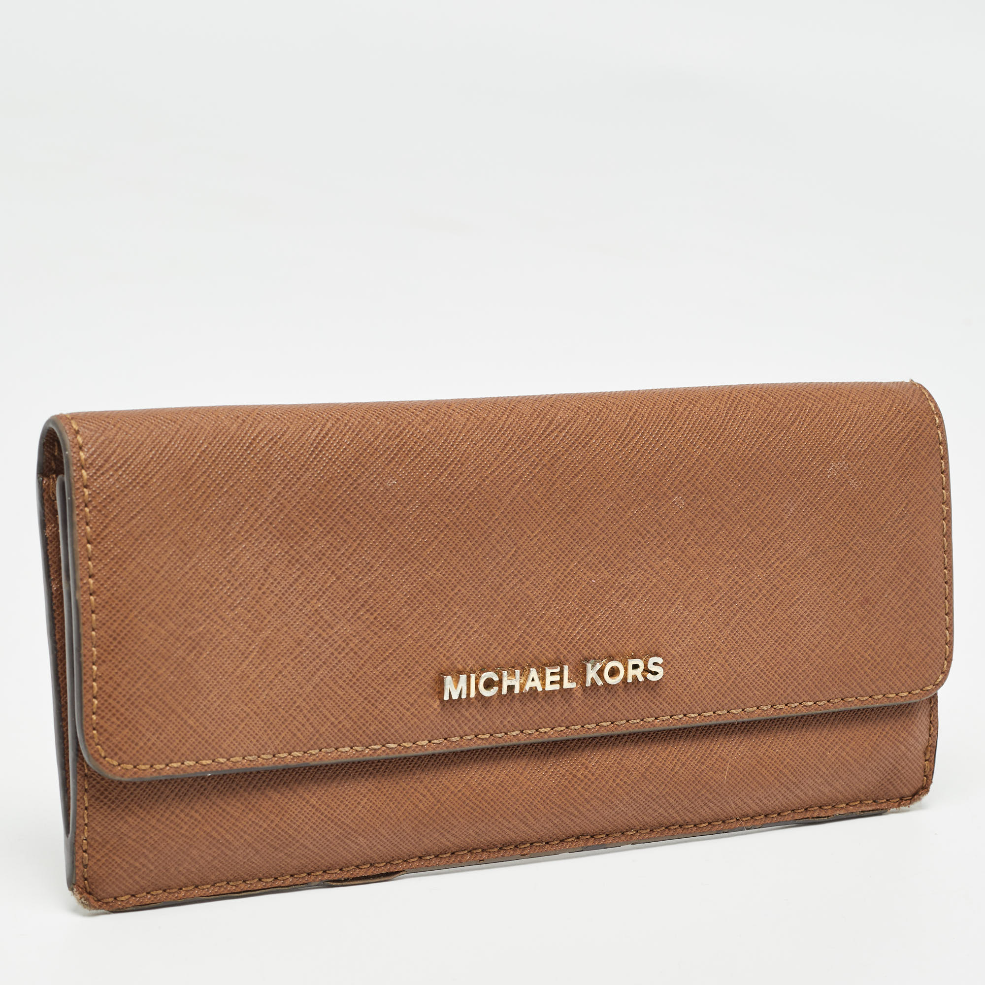 Michael Kors Brown Leather Continental Wallet