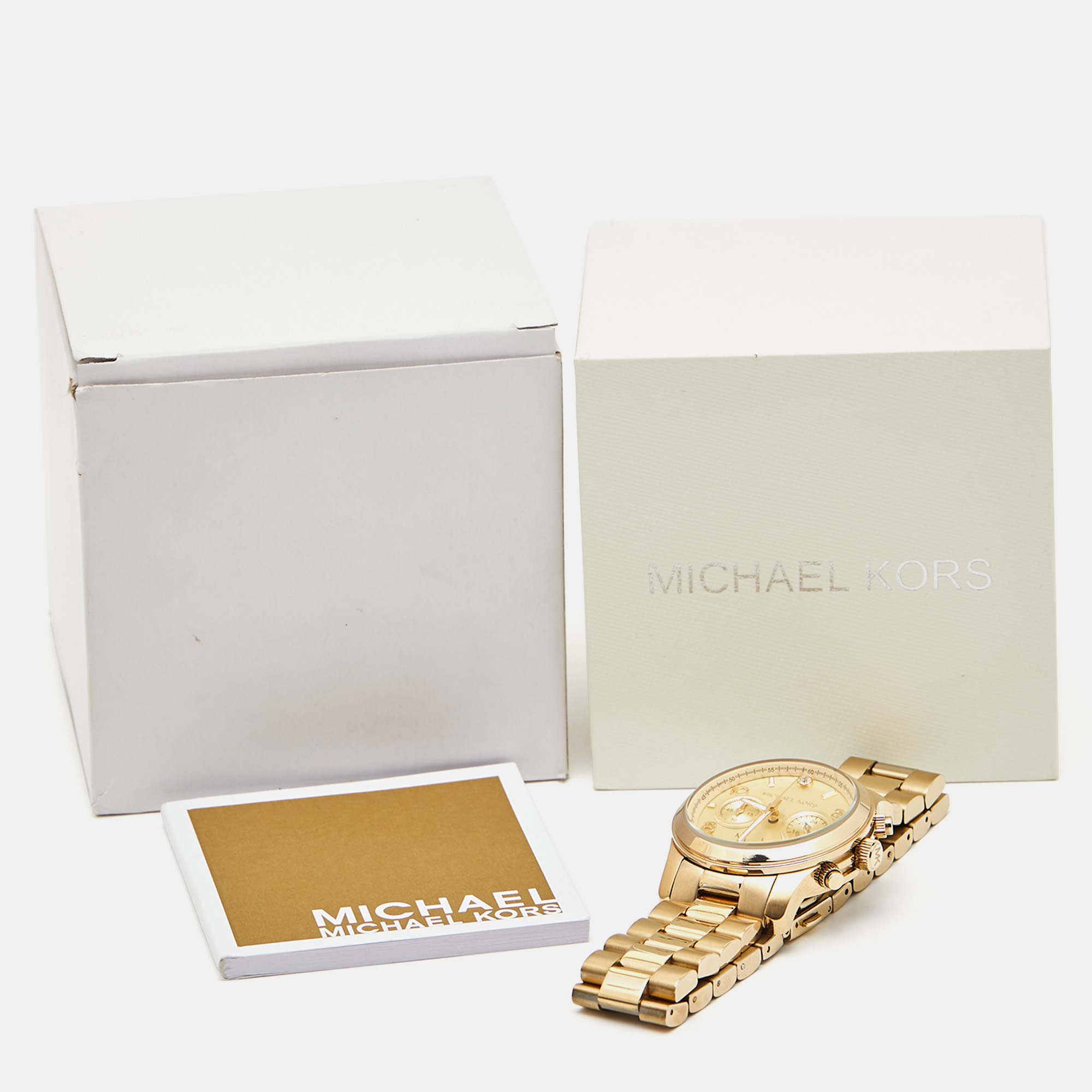 Michael Kors Yellow Gold Tone Stainless Steel Runway Limited Edition MK5662 Women's Wristwatch 38 Mm