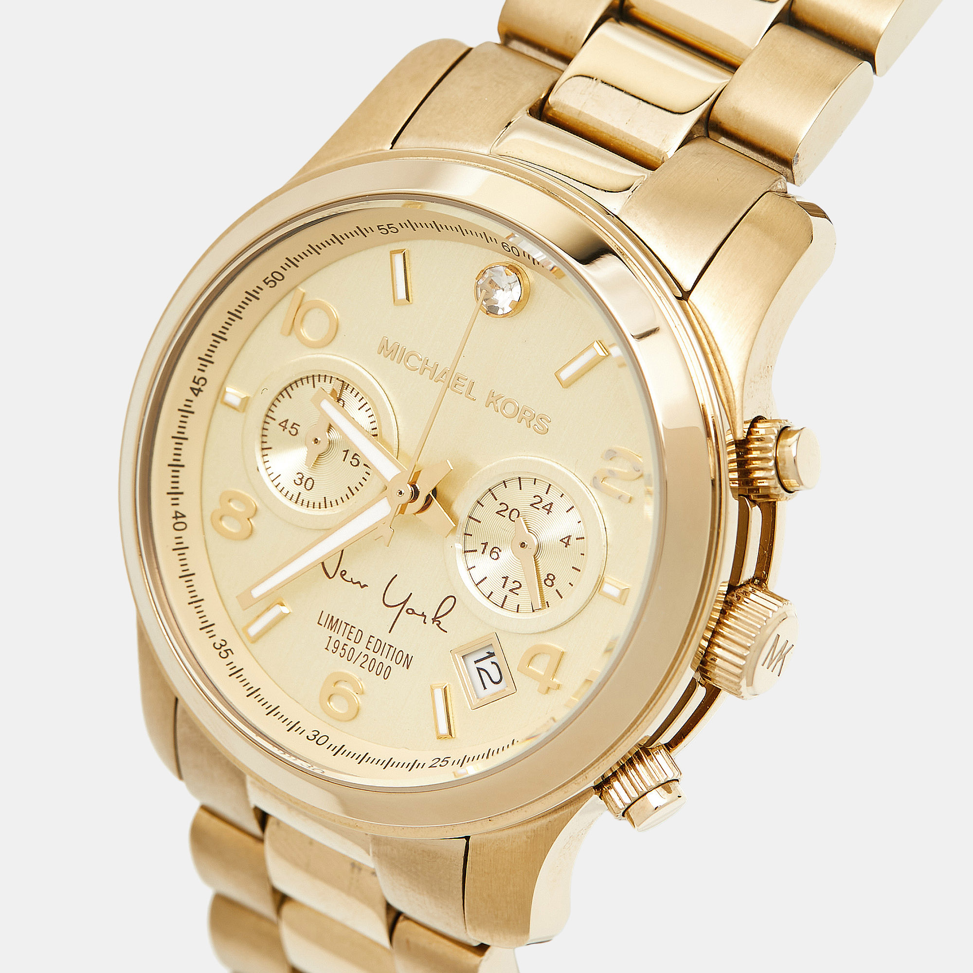 Michael Kors Yellow Gold Tone Stainless Steel Runway Limited Edition MK5662 Women's Wristwatch 38 Mm