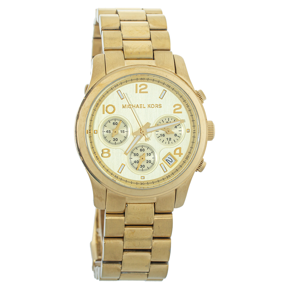 Michael Kors Yellow Gold Plated Stainless Steel MK5055 Women's Wristwatch 38mm