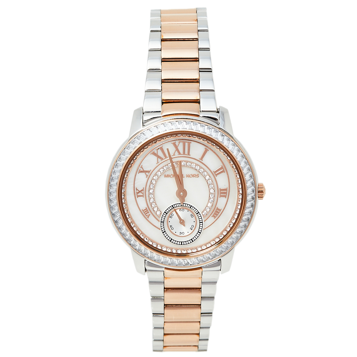 Michael Kors Mother of Pearl Two-Tone Stainless Steel Madelyn MK6288 Women's Wristwatch 40 mm