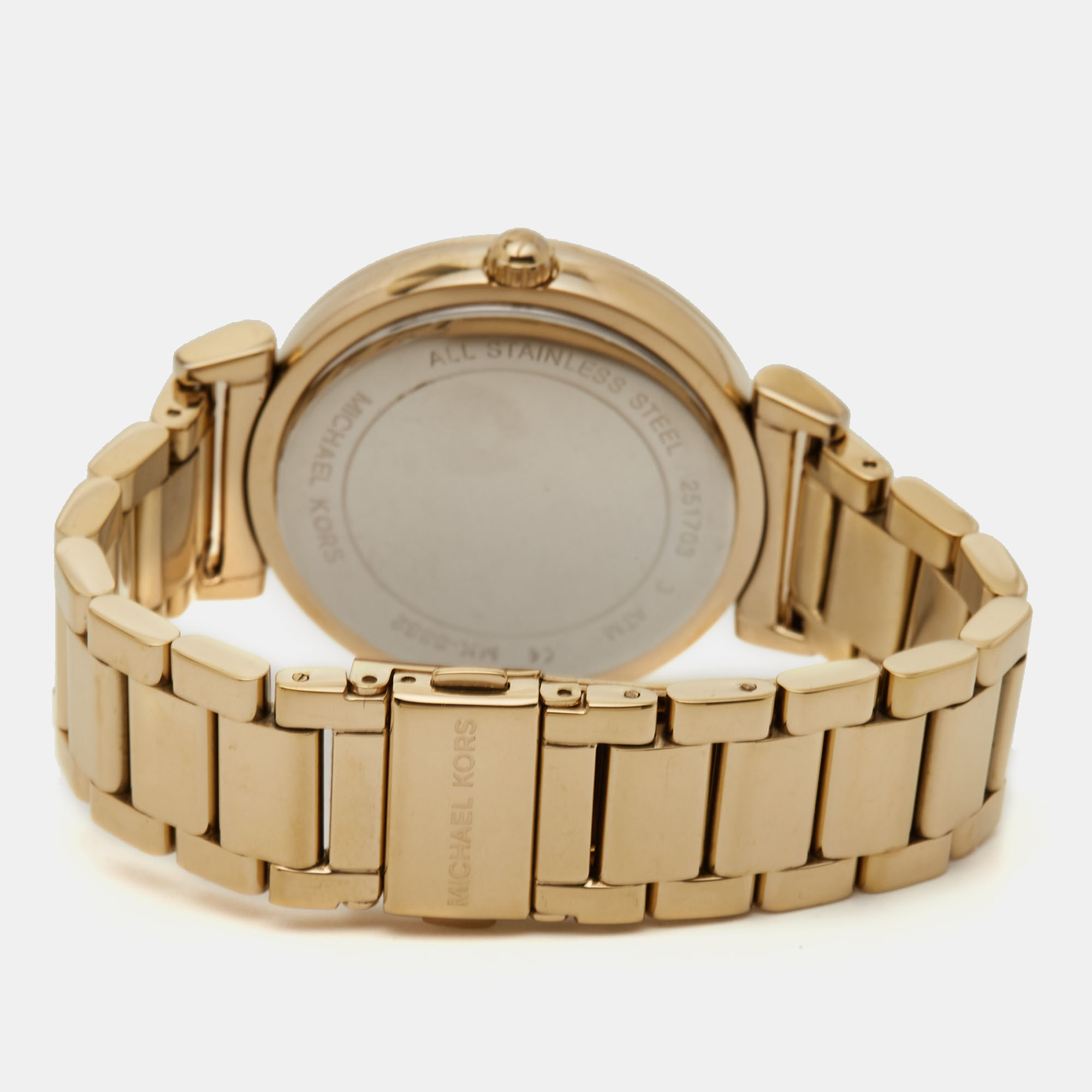 Michael Kors Mother Of Pearl Gold Plated Stainless Steel Catlin MK3332 Women's Wristwatch 38 Mm