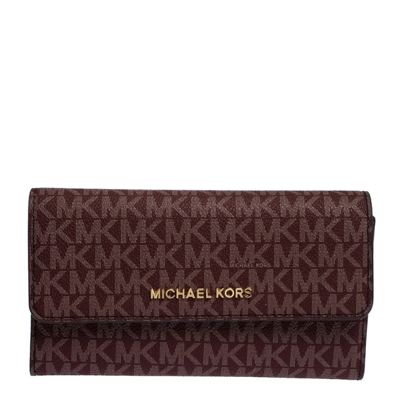 burgundy michael kors wallet