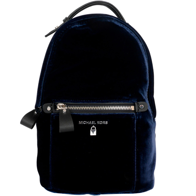 Фото #1: Michael Michael Kors Dark Blue Velvet Mini Kelsey Backpack