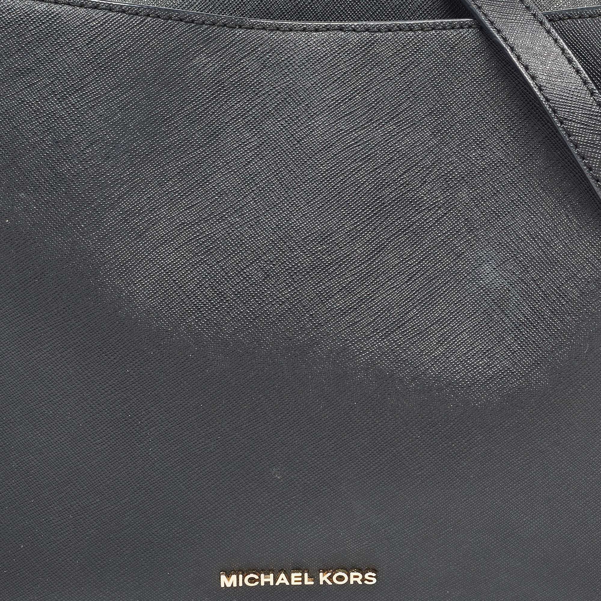 MICHAEL Michael Kors Black Saffiano Leather Portia Top Handle Bag