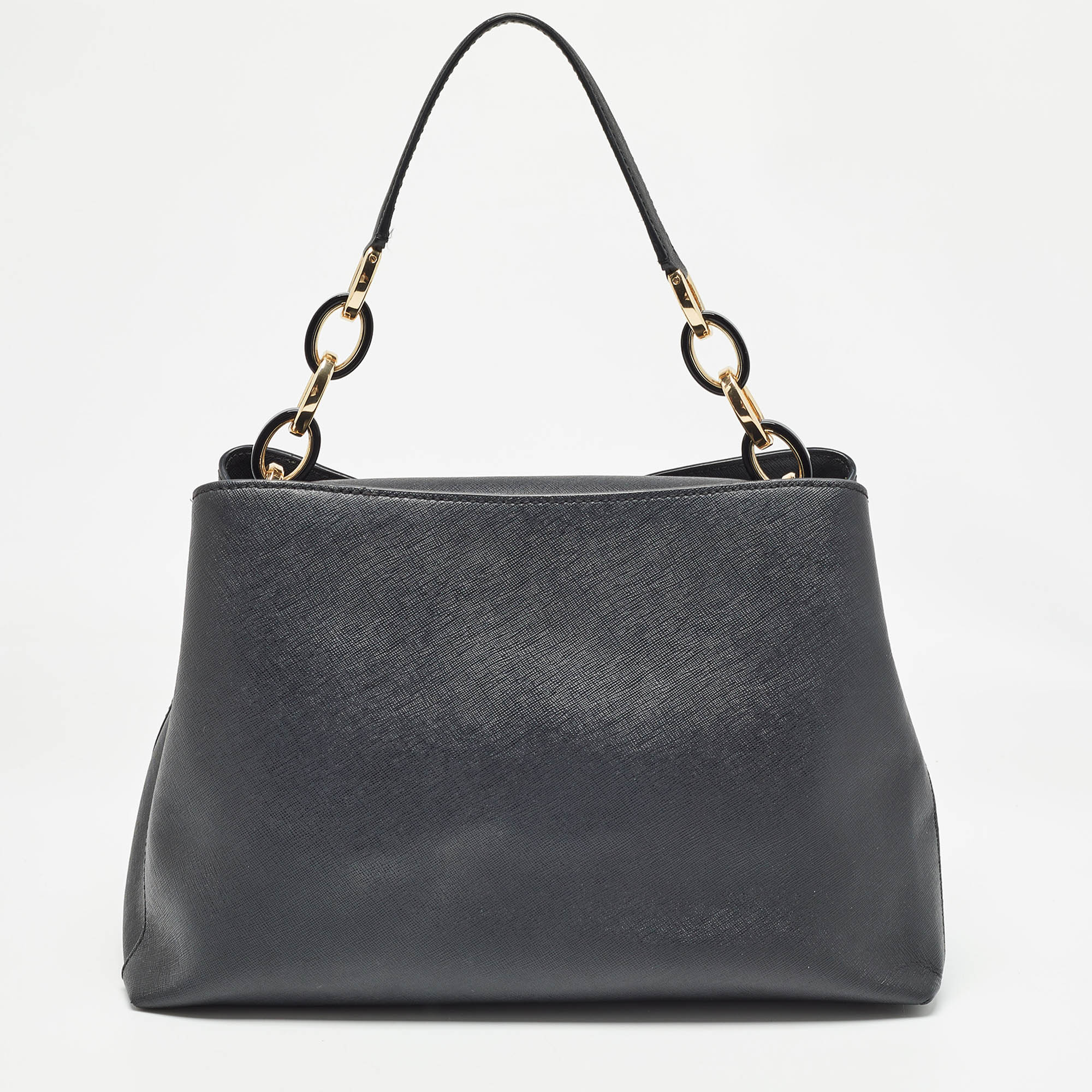 MICHAEL Michael Kors Black Saffiano Leather Portia Top Handle Bag