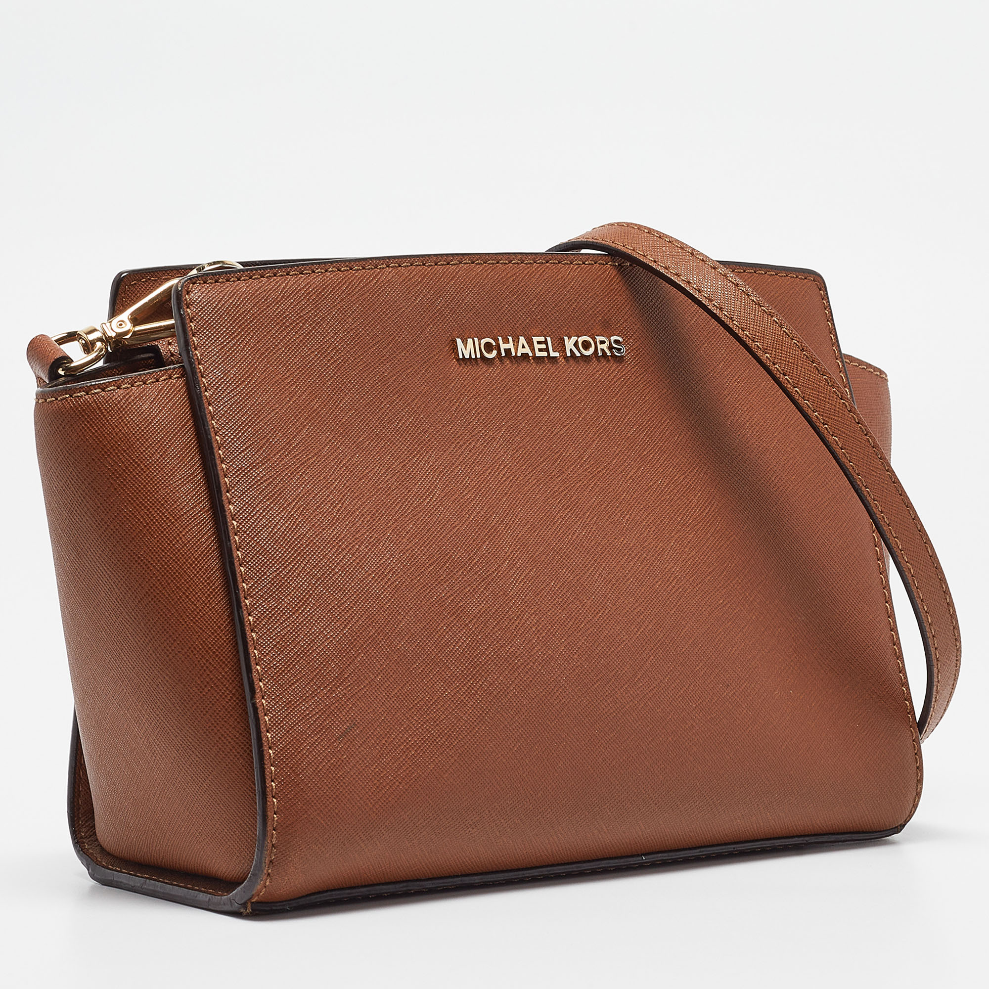 MICHAEL Michael Kors Brown Leather Small Selma Crossbody Bag