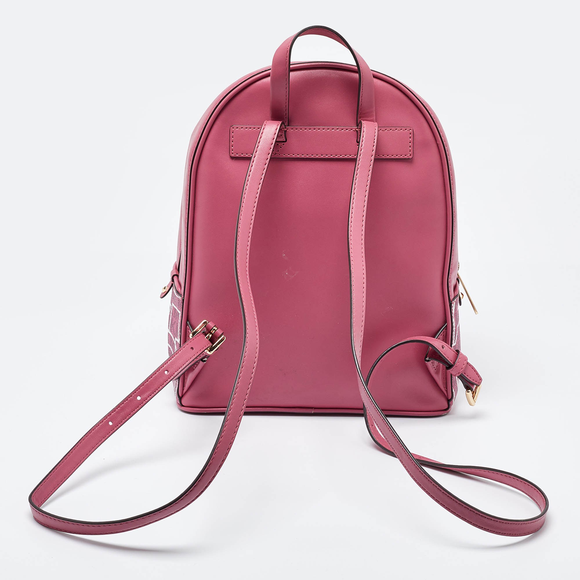 MICHAEL Michael Kors Pink Signature Coated Canvas And Leather Backpack