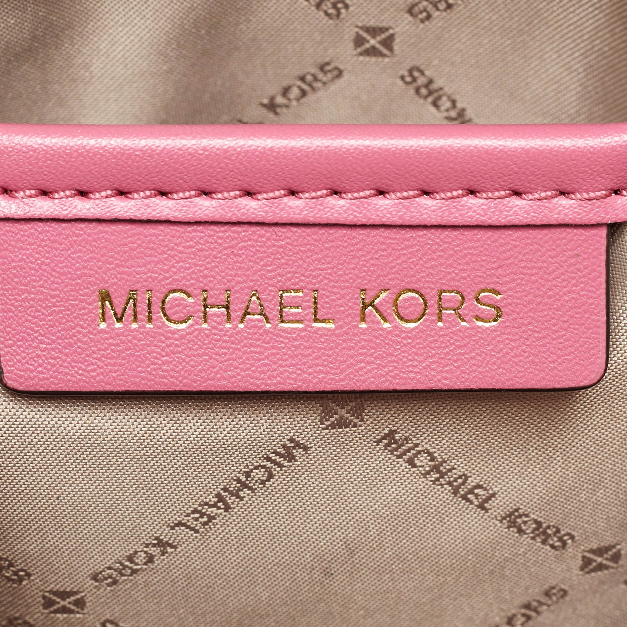 MICHAEL Michael Kors Pink Signature Coated Canvas And Leather Backpack