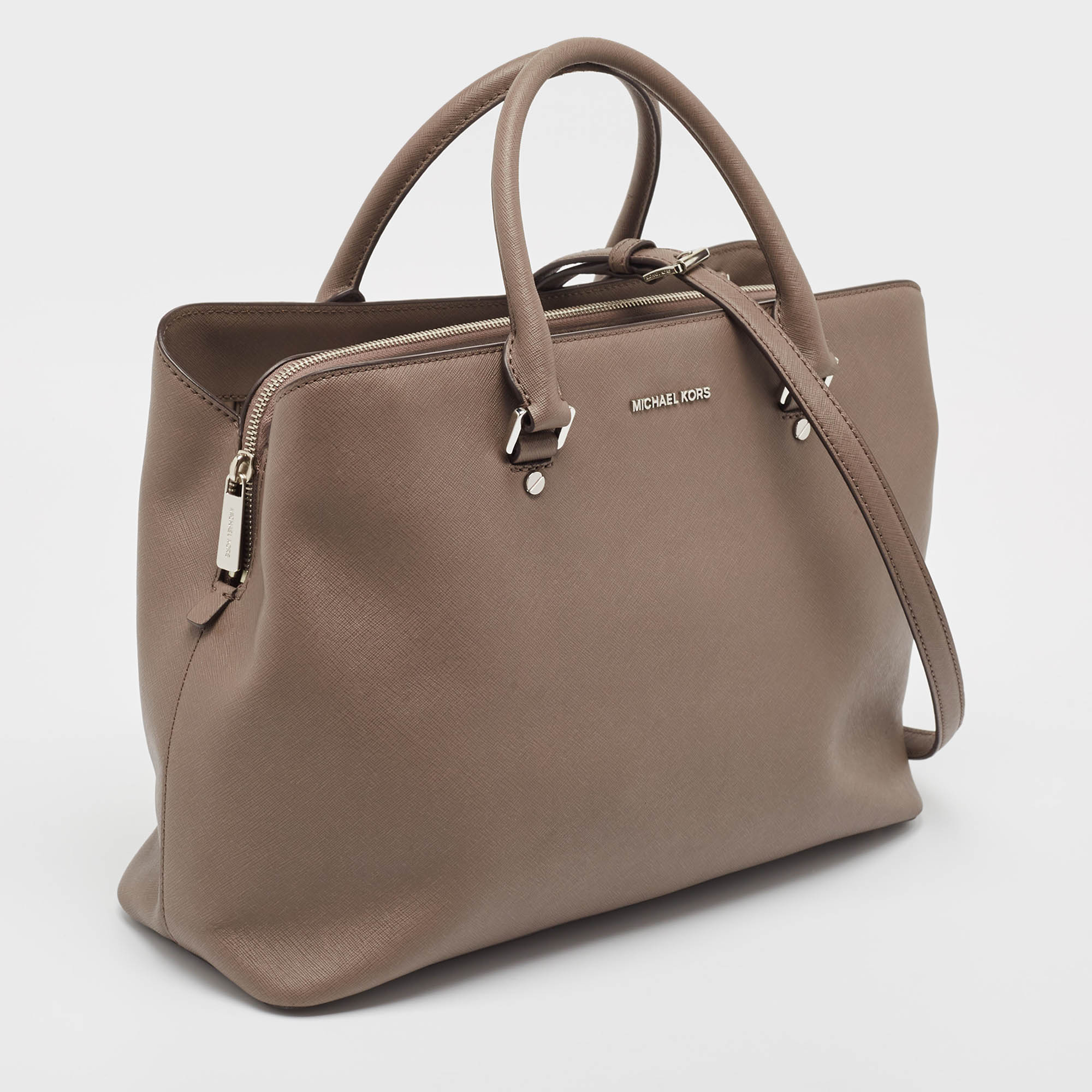 MICHAEL Michael Kors Grey Leather Savannah Tote