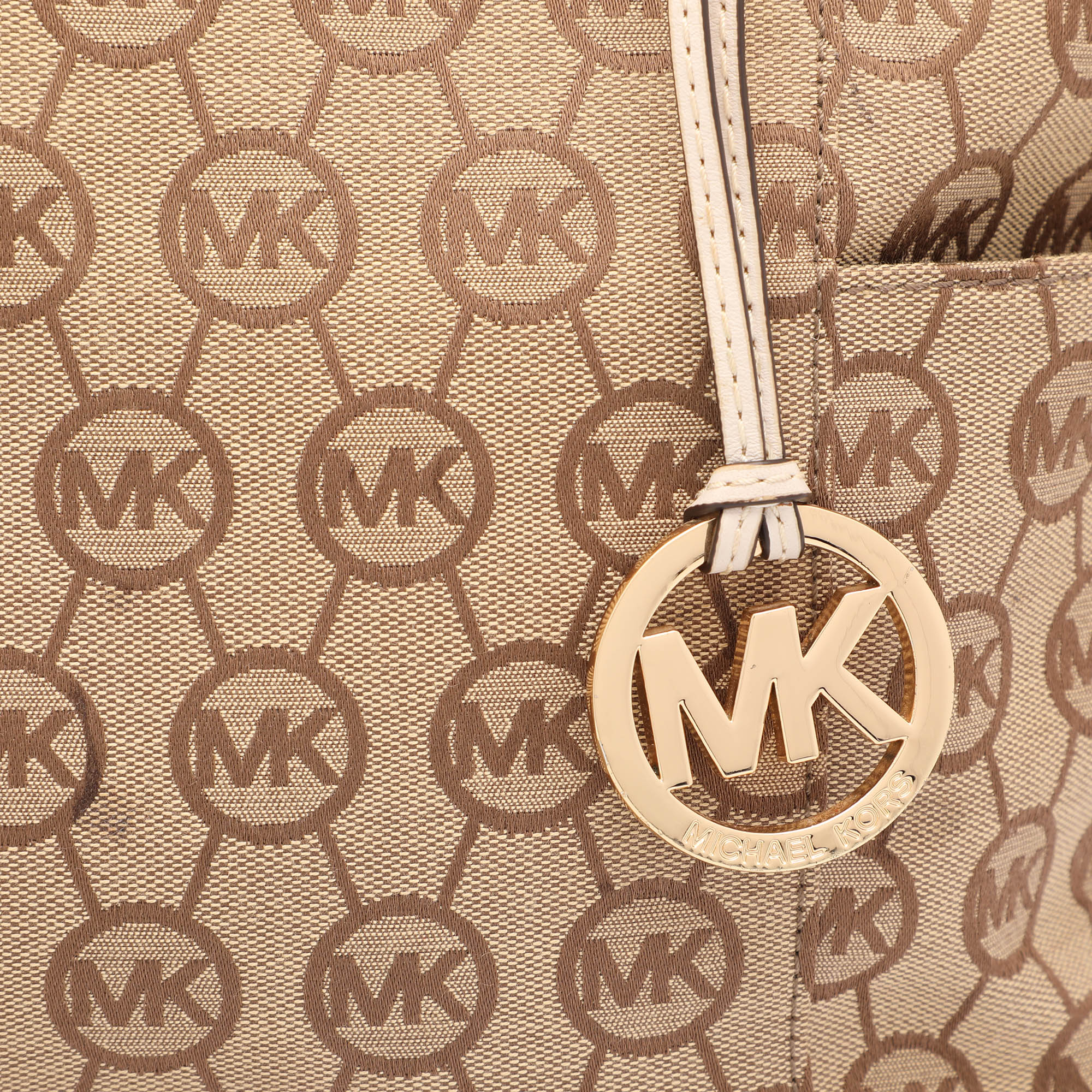 MICHAEL Michael Kors Beige/Brown Signature Canvas Jet Set Tote