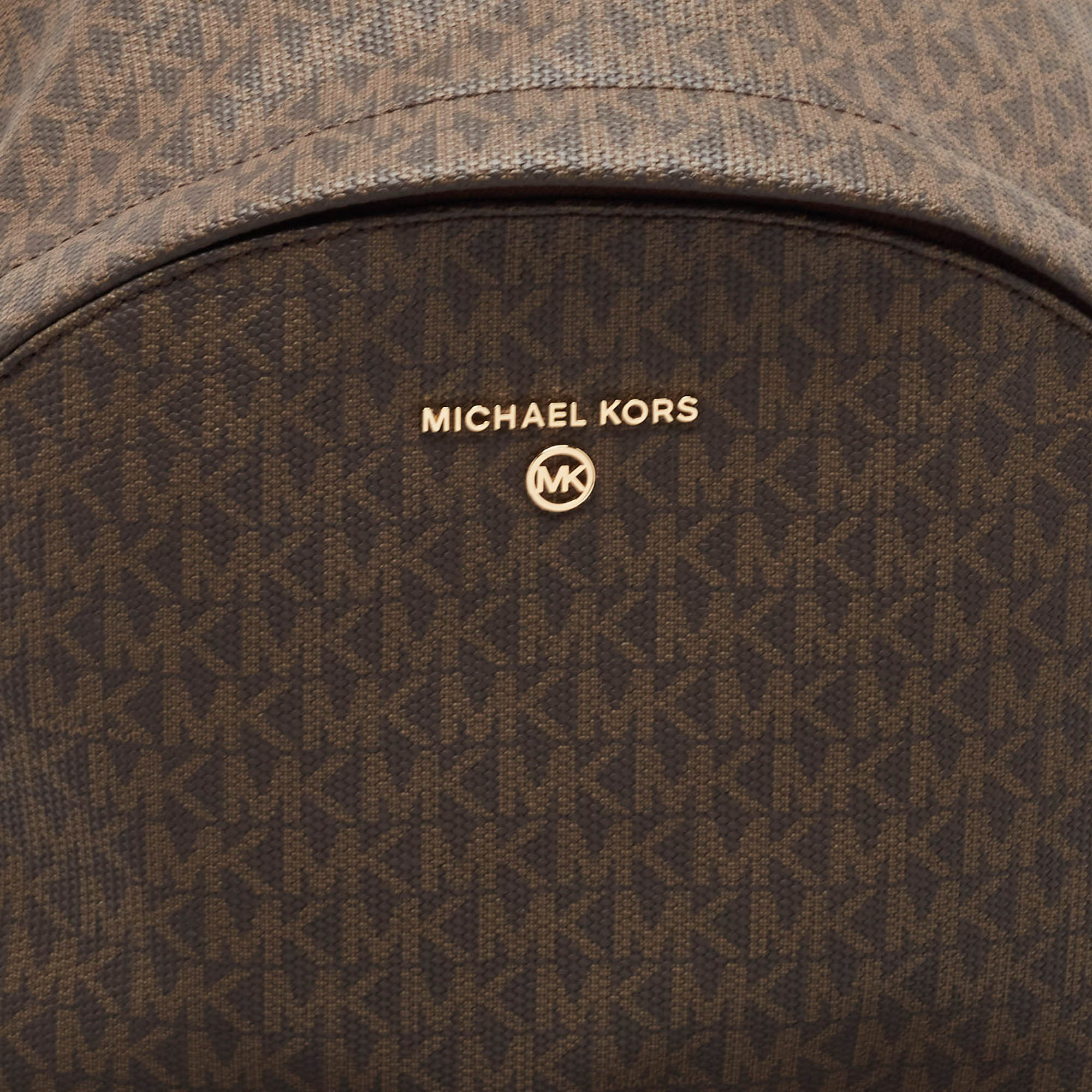 MICHAEL Michael Kors Dark Brown Signature Coated Canvas Large Slater Backpack