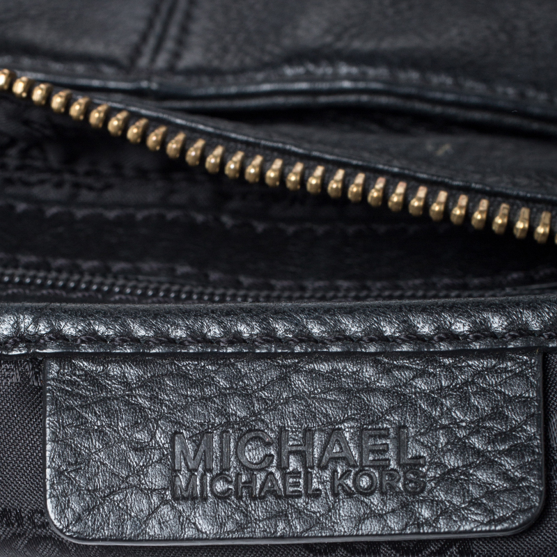 MICHAEL Michael Kors Black Leather Stud Bottom Hobo