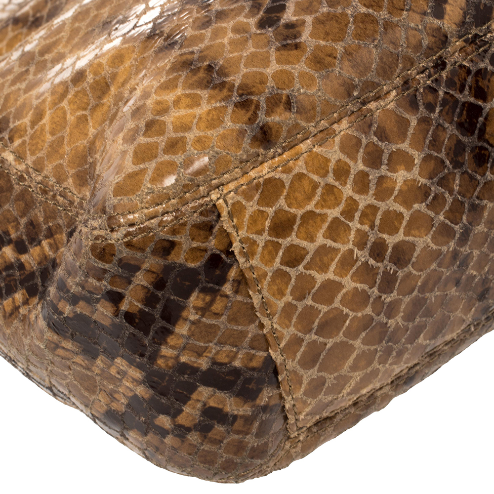 MICHAEL Michael Kors Brown Snakeskin Effect Leather Lilly Hobo